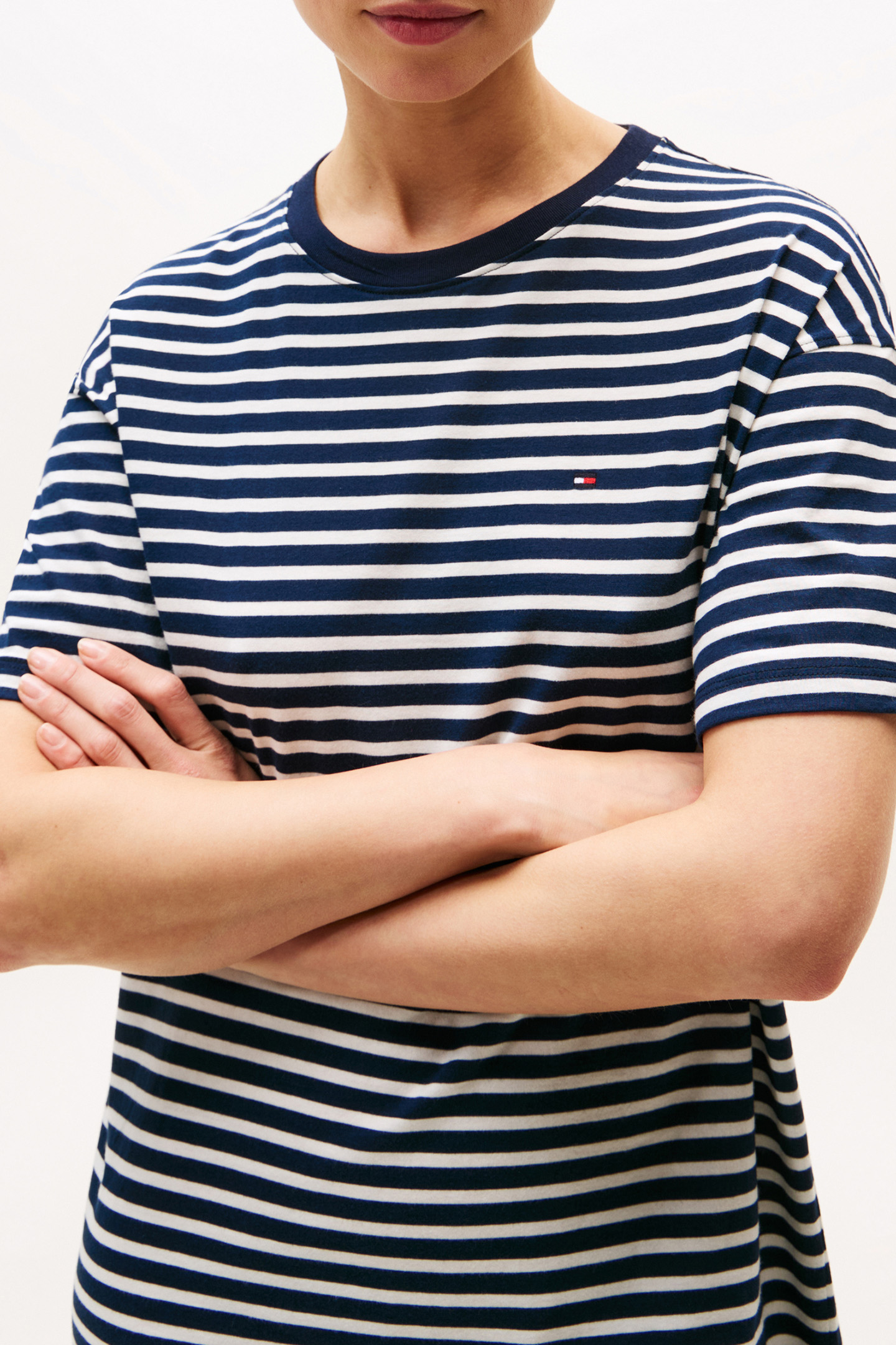 SHORT SLEEVE MINI DRESS, LOOSE FIT, BLUE 4