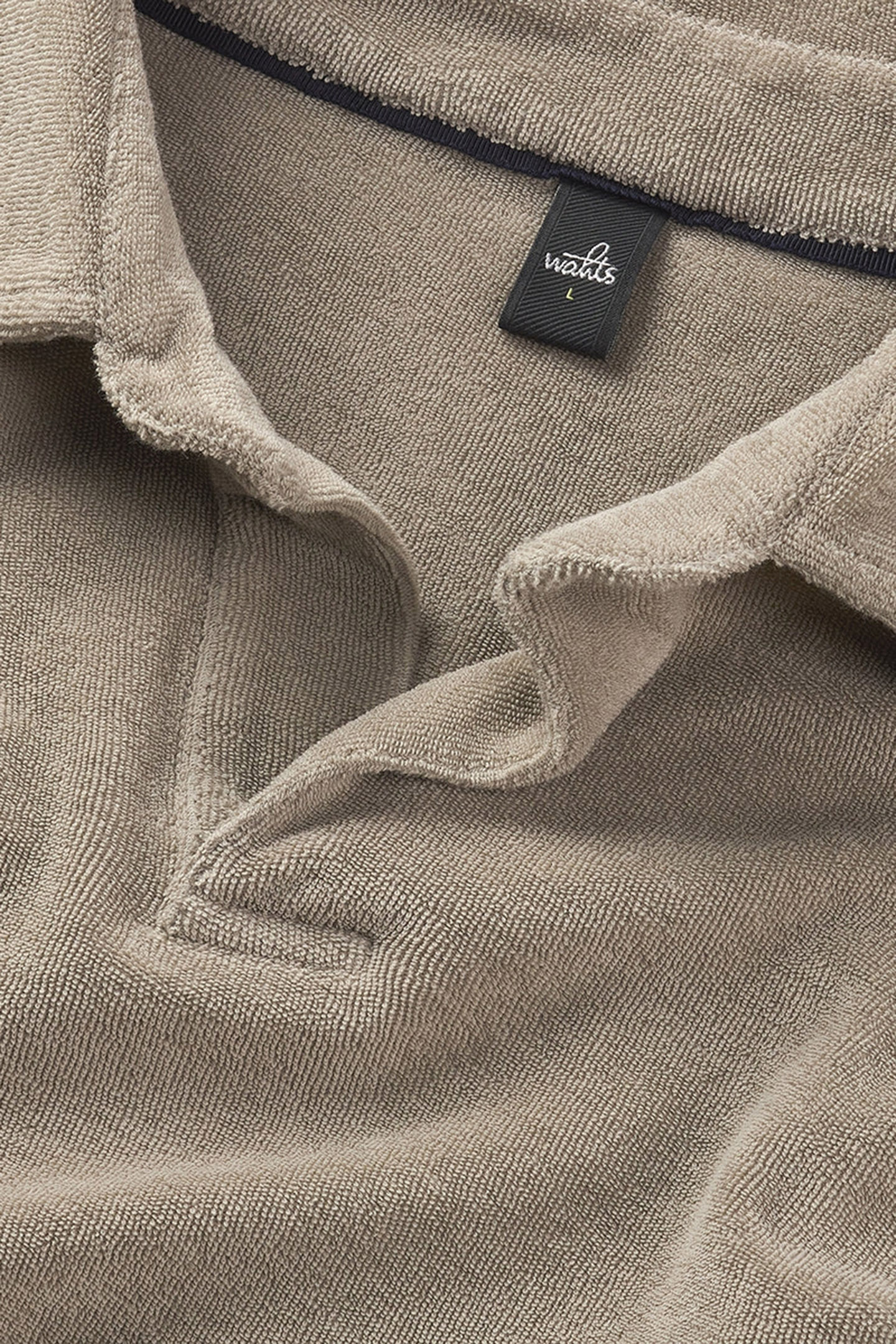 KOBE | LONGSLEEVE TOWELLING POLO SLATE BEIGE 2