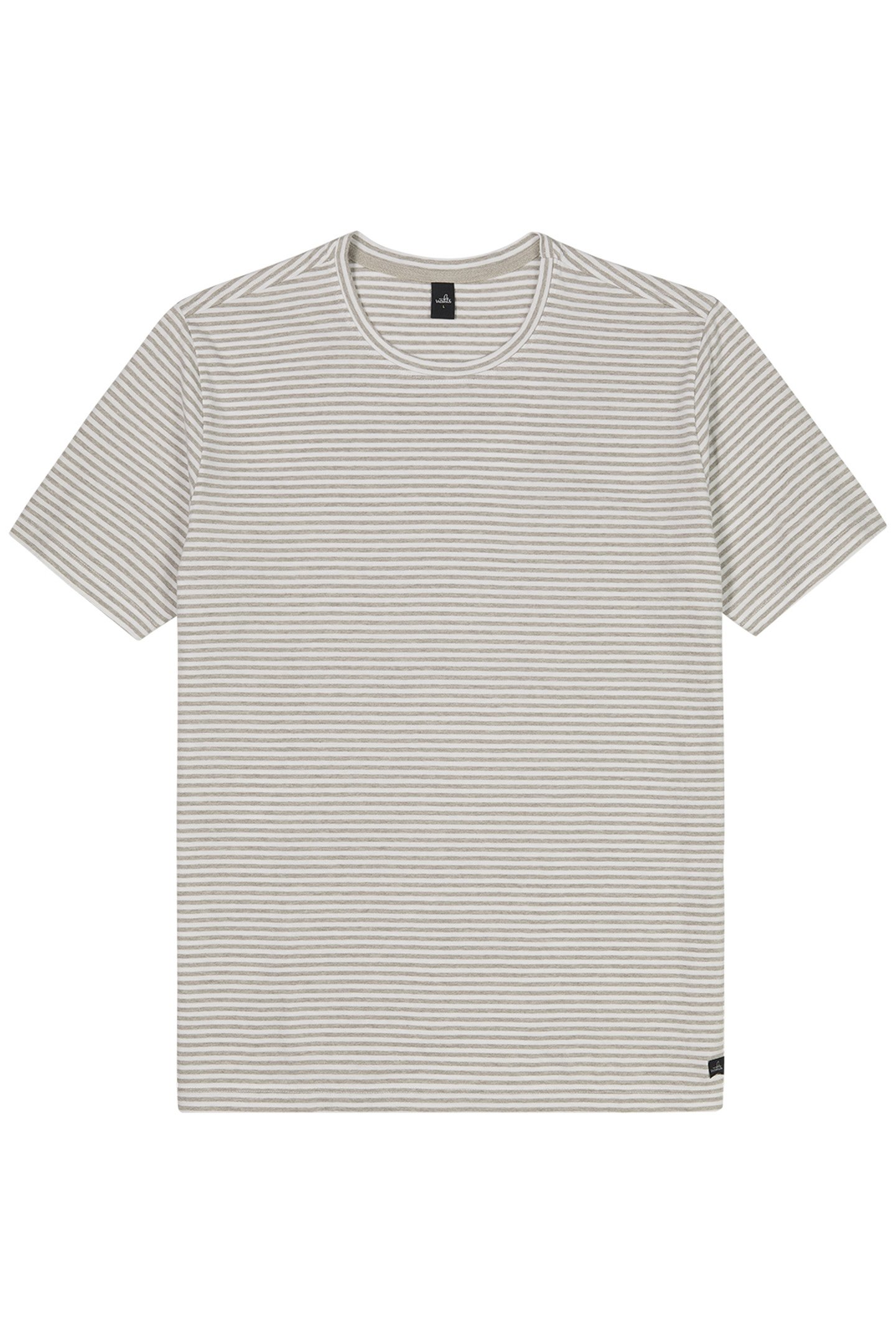 WOODS | CREW NECK T-SHIRT SLATE BEIGE/WHITE STRIPE by WAHTS
