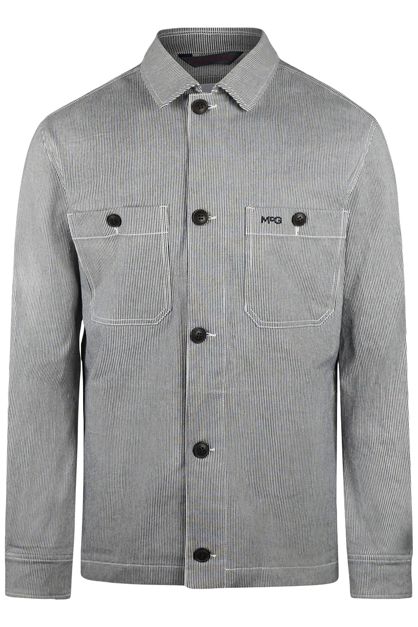 COTTON STRIPED SHIRT JACKET NAVY 4