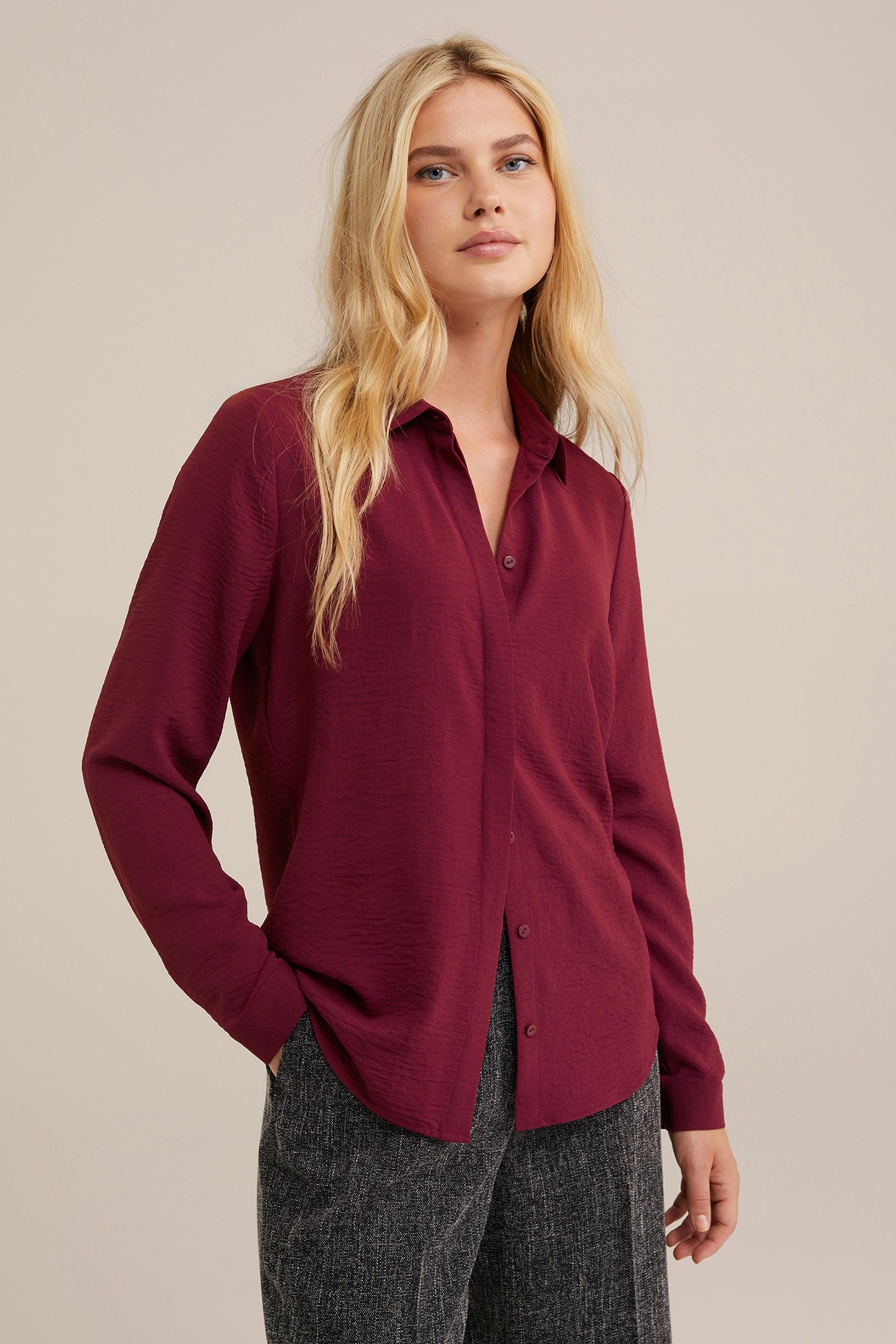 BLOUSE RED by WE Fashion