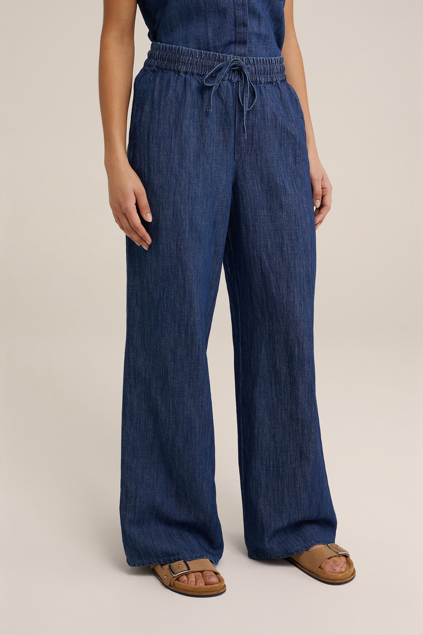 We Fashion Trouser Dark Blue Maat: W32 | Wijde Broeken Outlet | Dames | Blauw