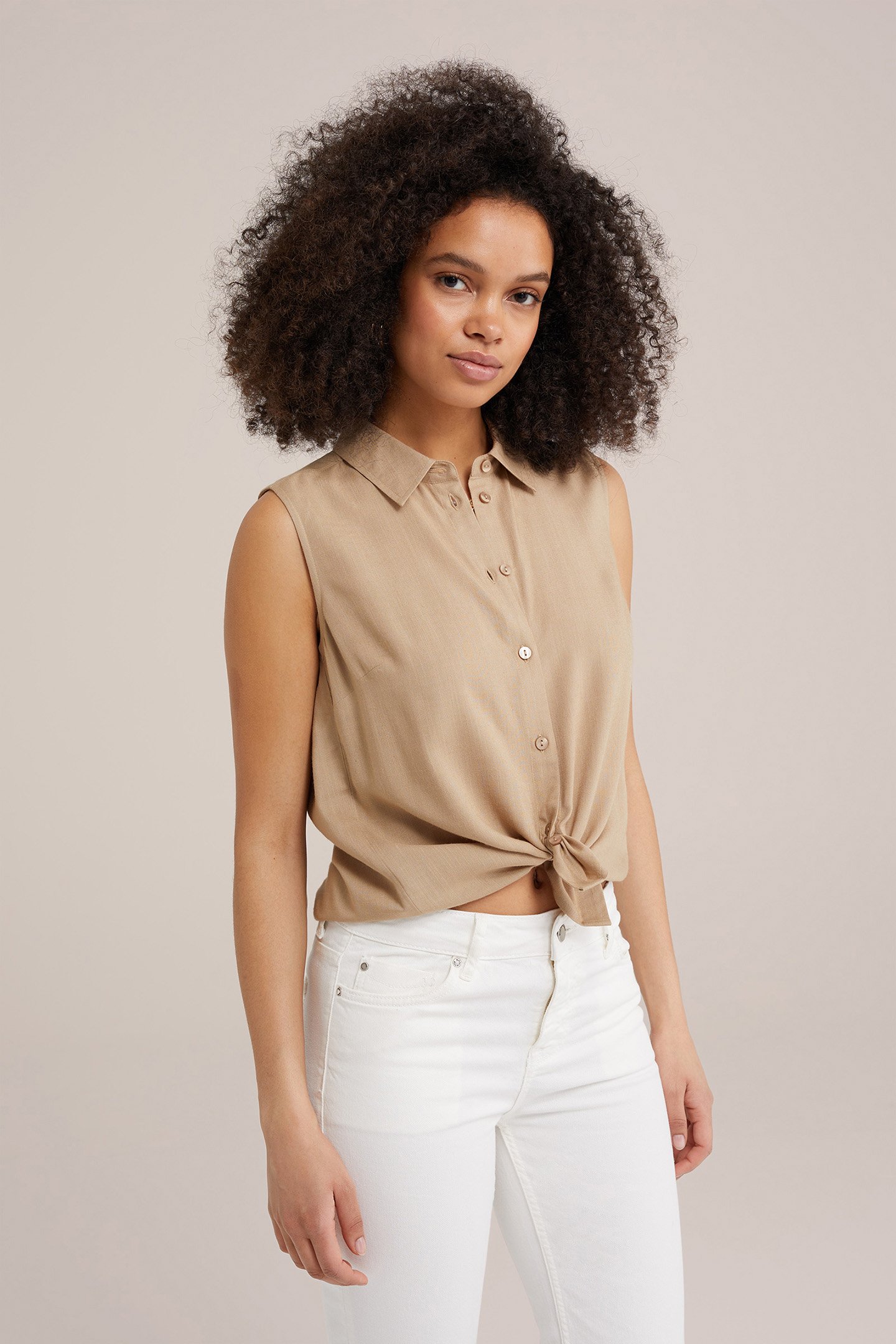BLOUSE GREYISH GREEN by WE Fashion
