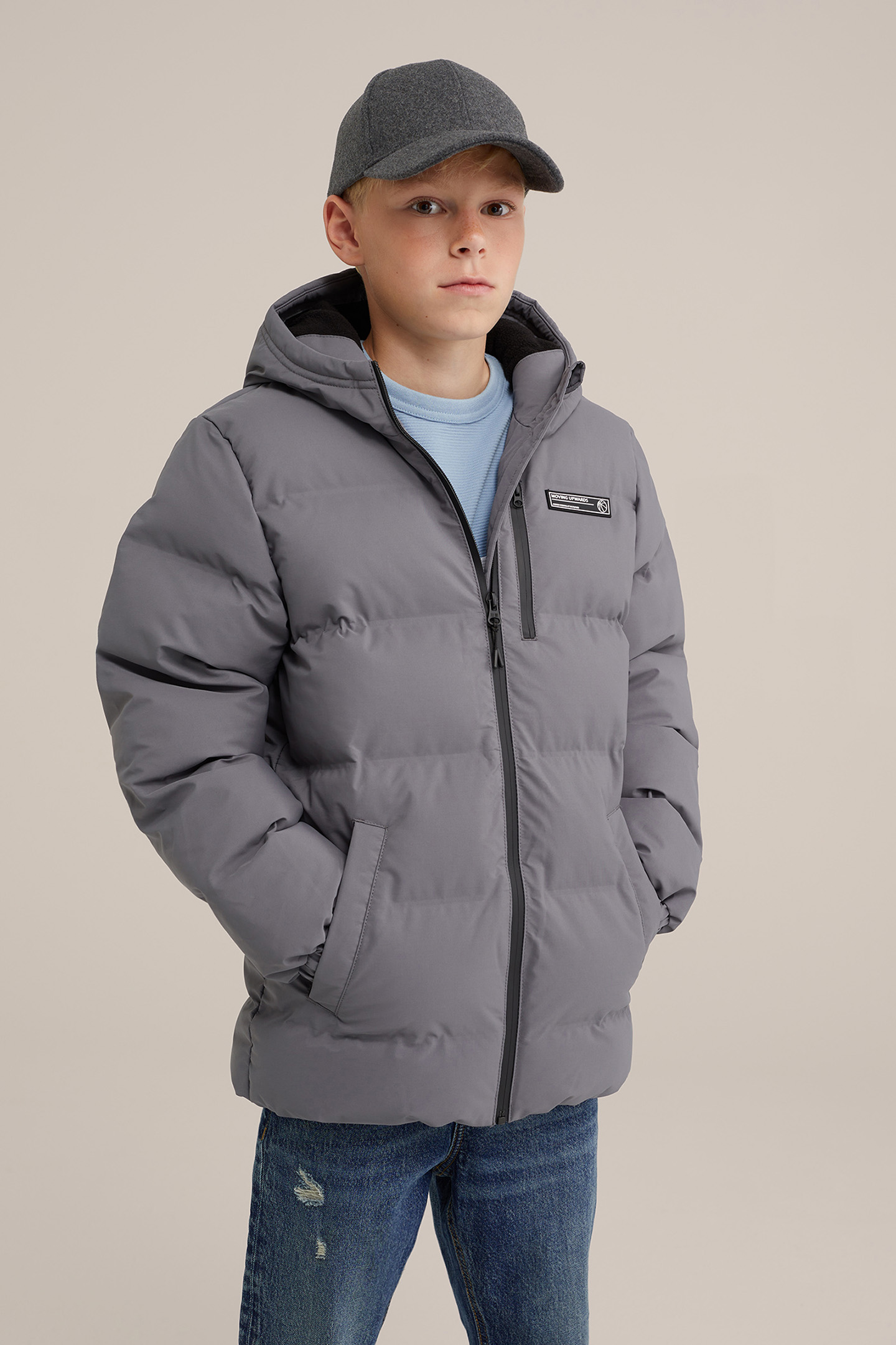 JACKET MIDLONG DARK GREY by WE Fashion