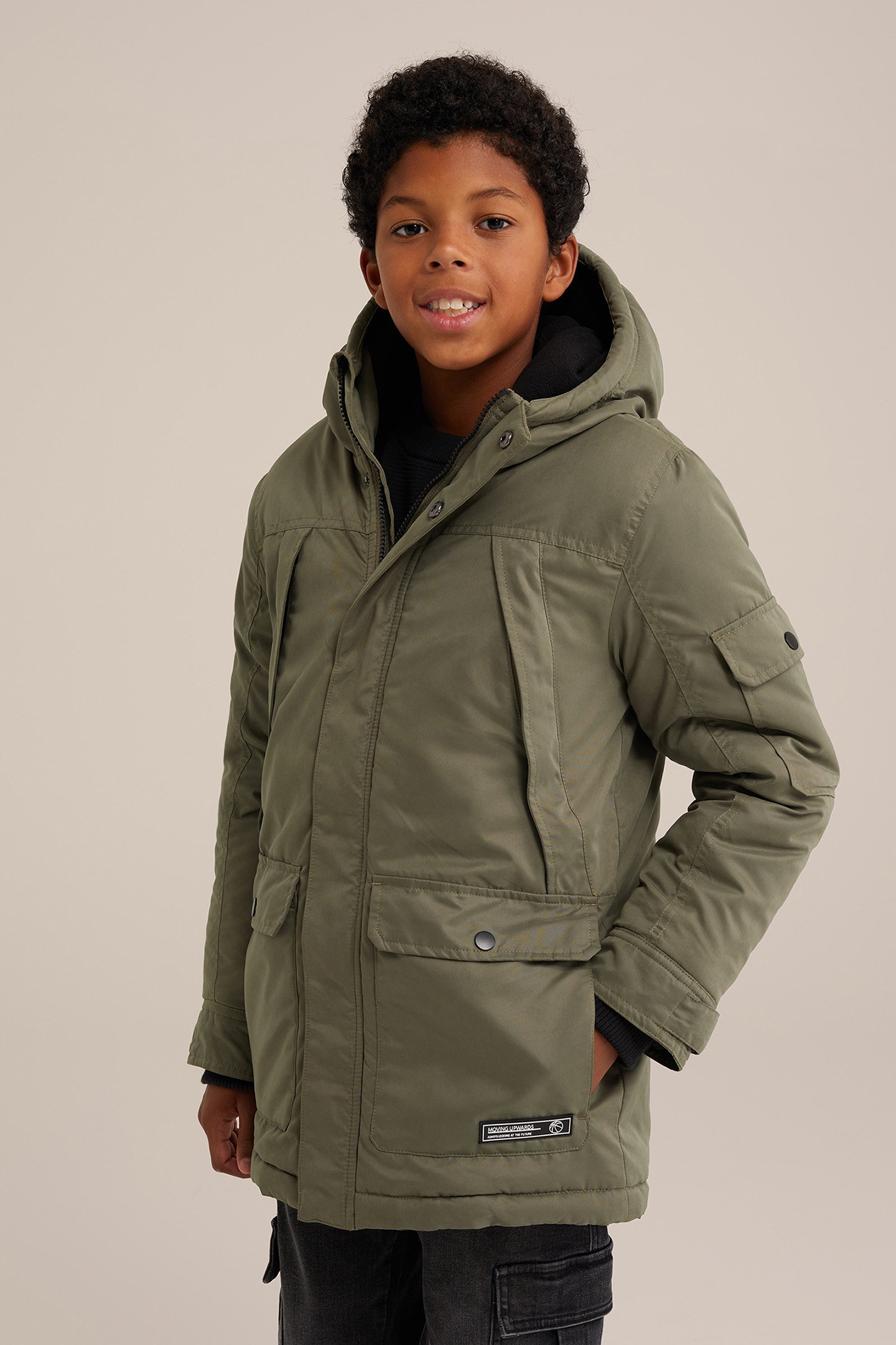 JACKET LONG LENGTH ARMY GREEN by WE Fashion