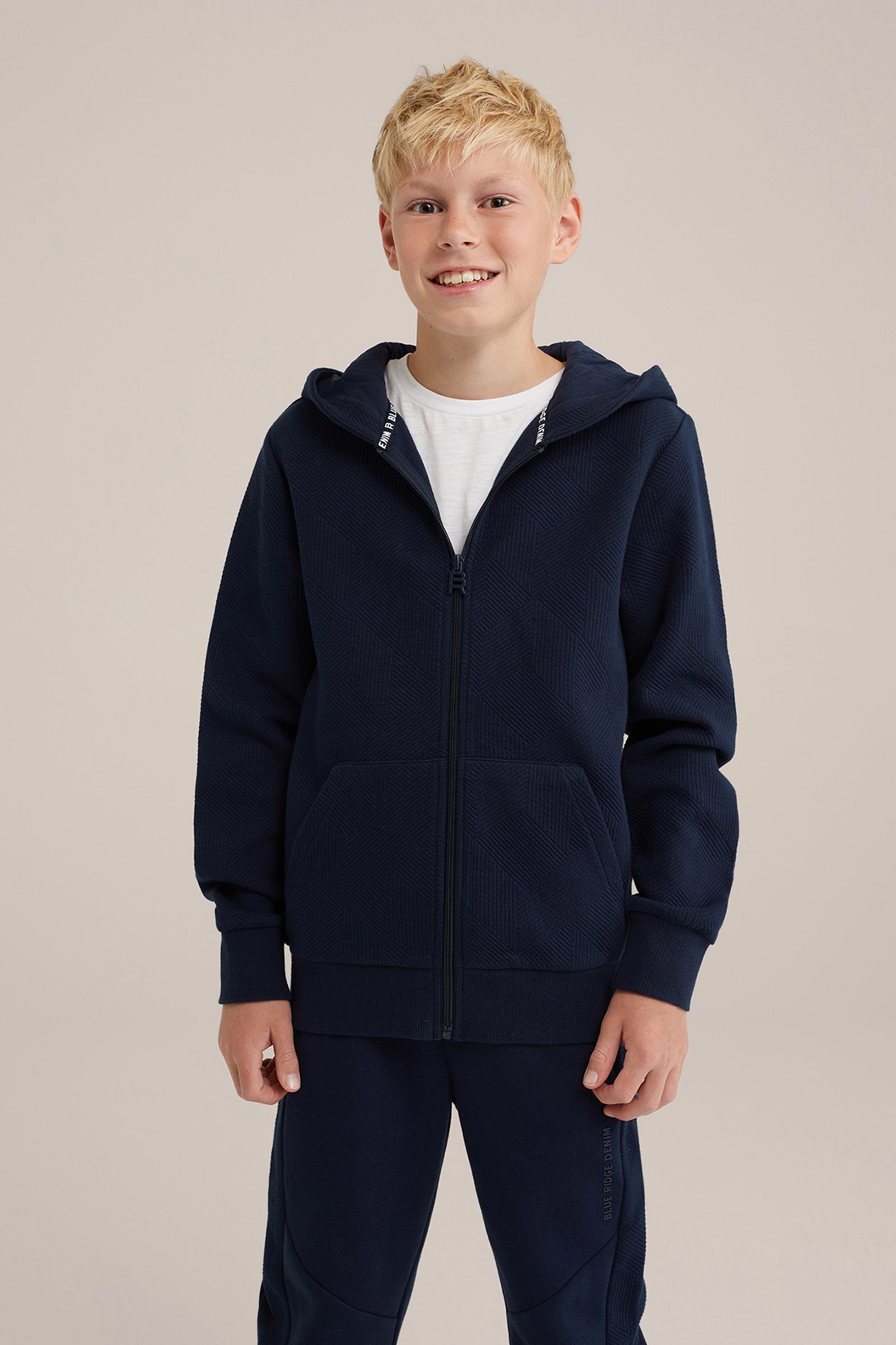 CARDIGAN WITH ZIPPER NAVY BLUE by WE Fashion