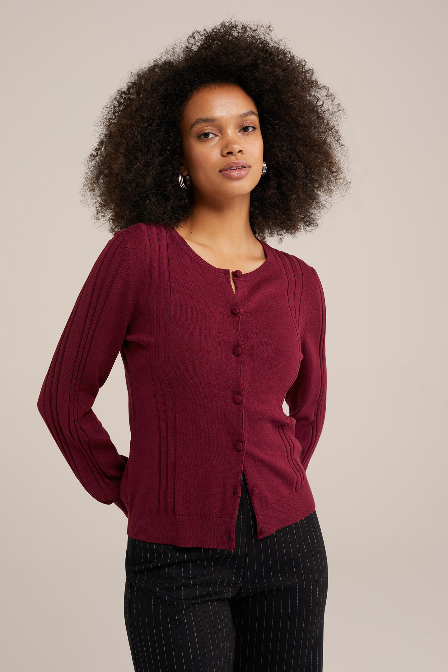 KNITTED CARDIGAN RED 1