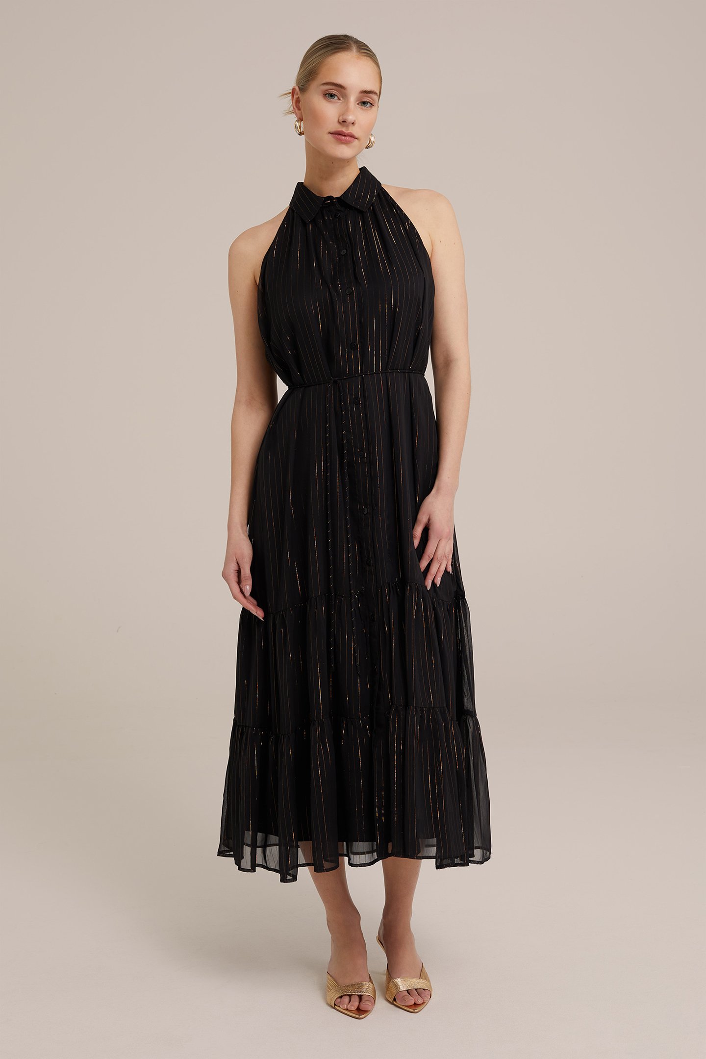 DRESS MID LENGTH BLACK by WE Fashion