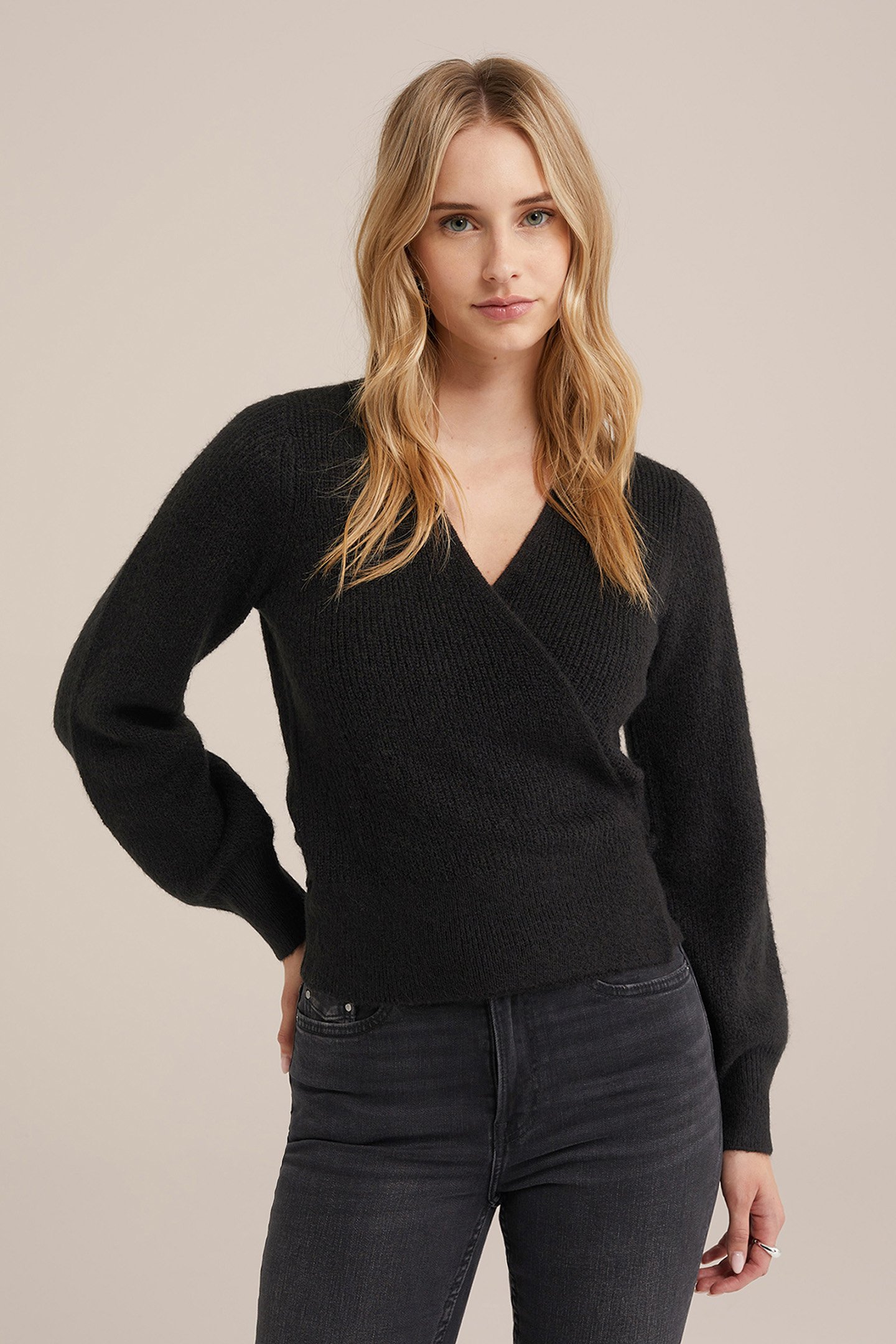 WRAP CARDIGAN BLACK by WE Fashion