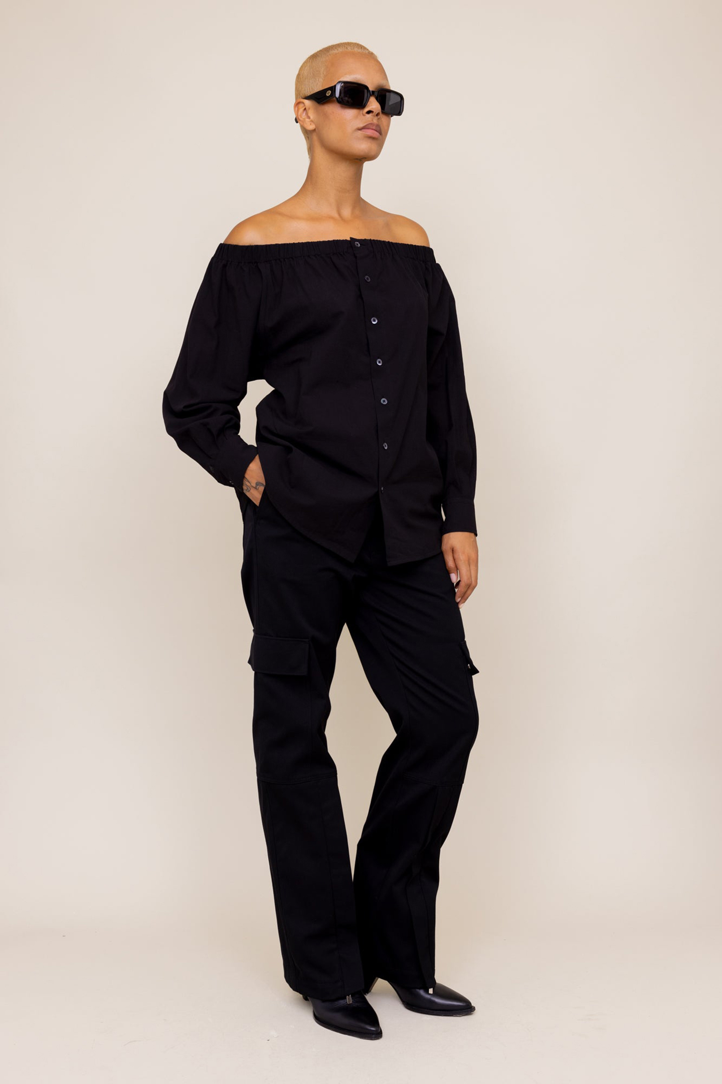 OFF SHOULDER BLOUSE BLACK 5