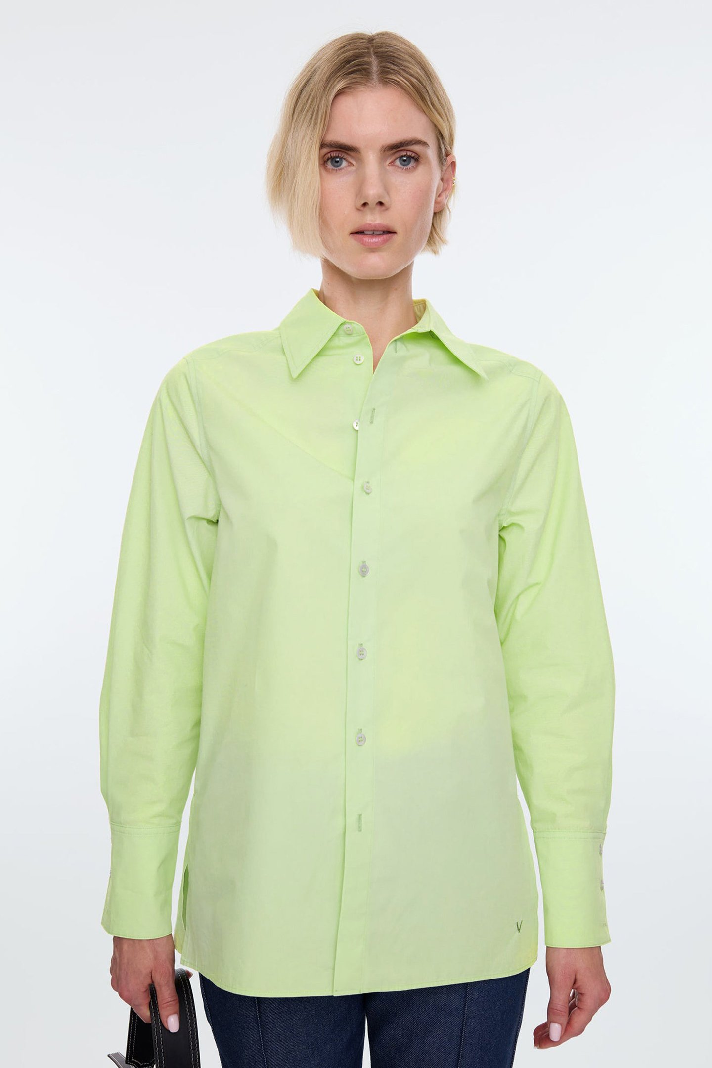 COTTON POPLIN HIGH CUFF CATERPILLAR GREEN by Vanilia