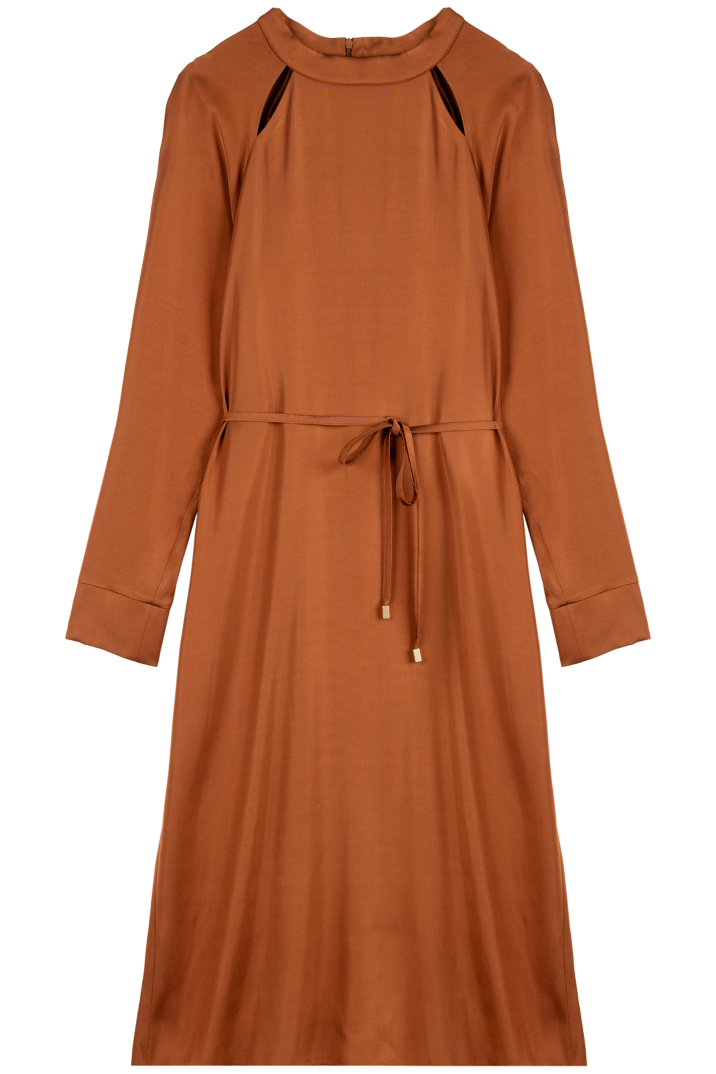 CUT OUT SATIN DRESS HAZELWOOD BROWN 3