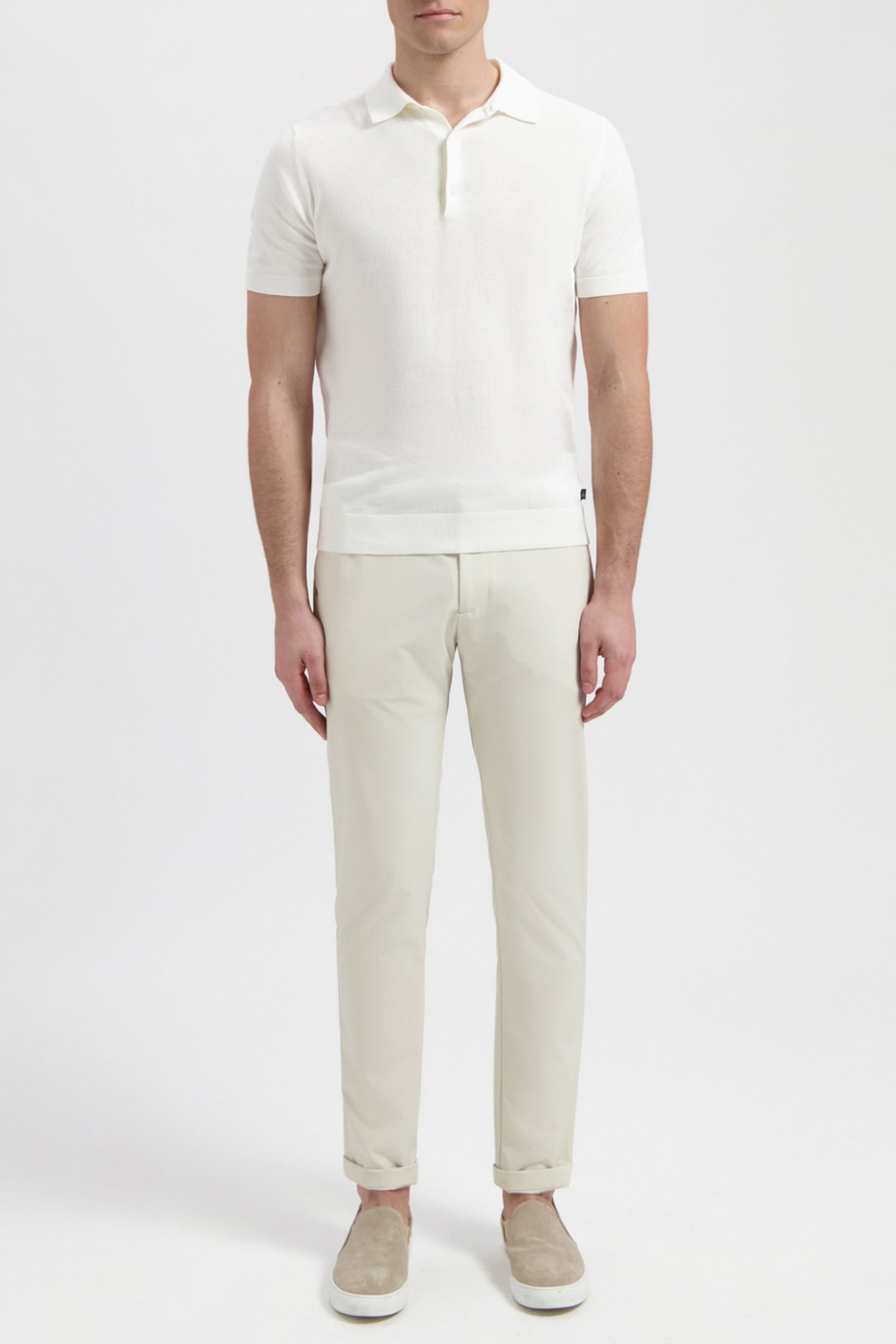 GRAHAM | COTTON KNITTED POLO OFF WHITE by WAHTS