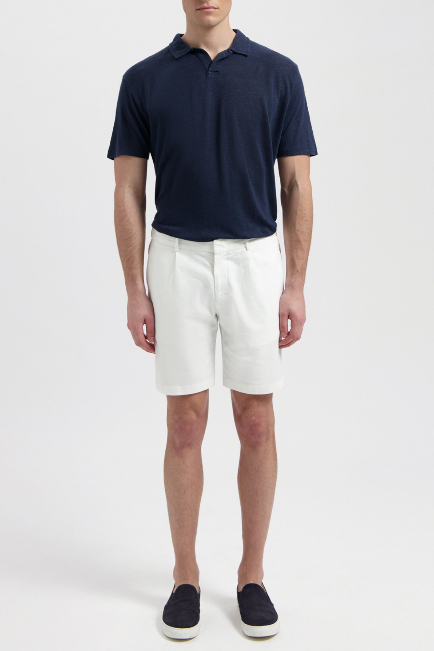 NELSON | LINEN POLO SHIRT NAVY BLUE by WAHTS