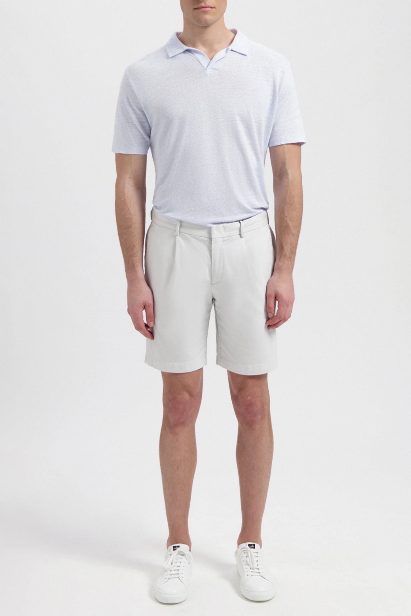 NELSON | LINEN POLO SHIRT ICE BLUE by WAHTS