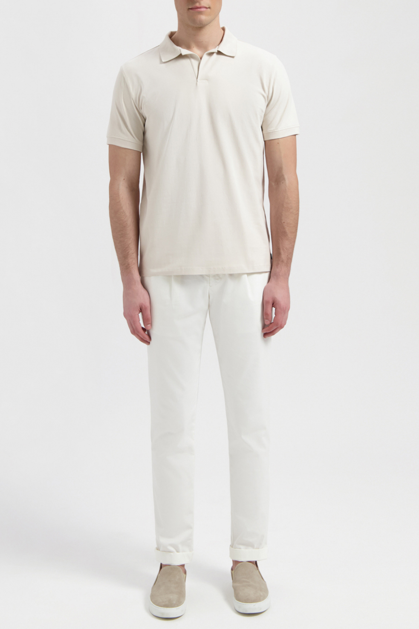 HASTINGS | STRETCH JERSEY POLO WHITE SAND by WAHTS