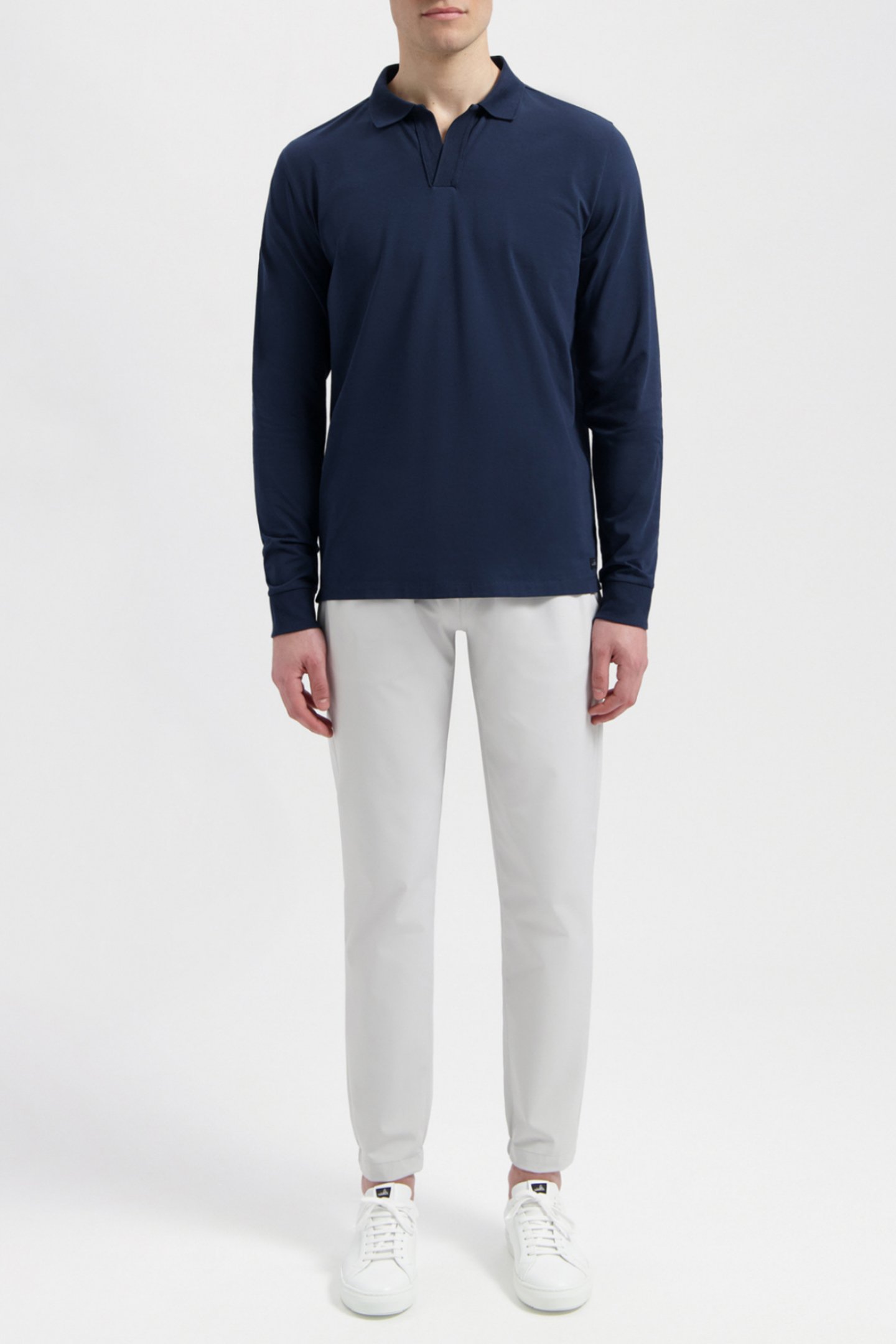 FILIP | JERSEY STRETCH LONGSLEEVE POLO NAVY BLUE by WAHTS