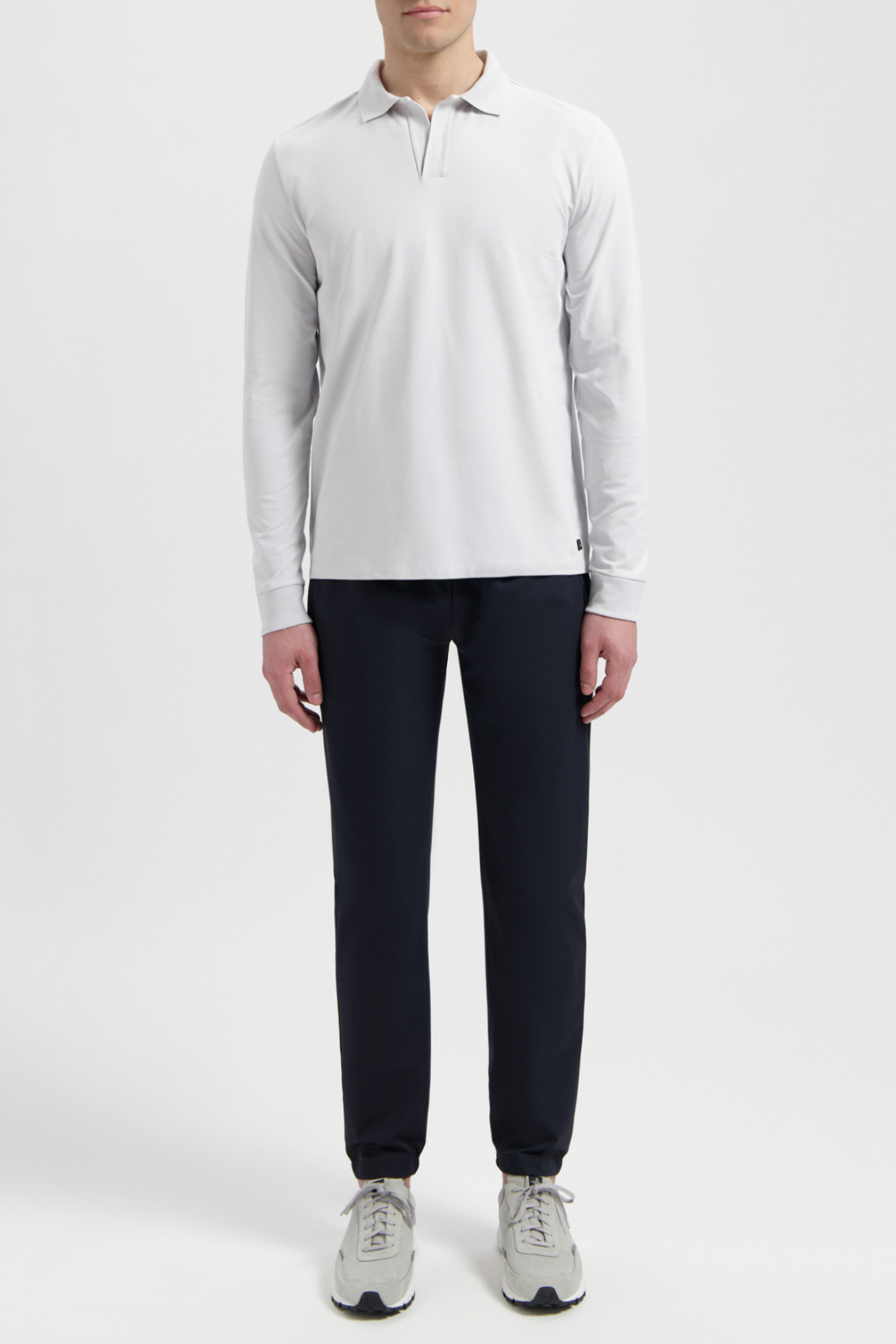 FILIP | JERSEY STRETCH LONGSLEEVE POLO LIGHT GREY by WAHTS