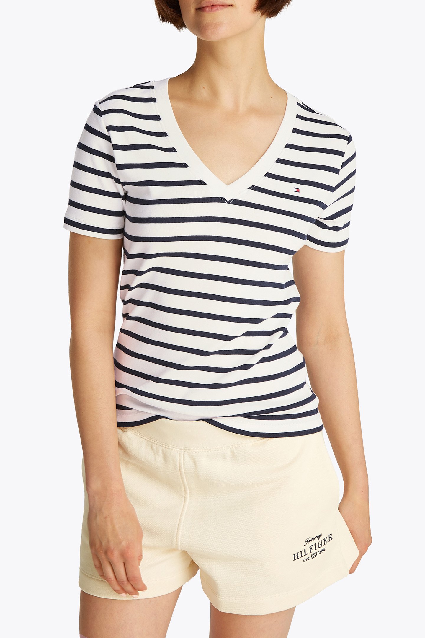 SLIM CODY V-NK SS BRETON DARK NIGHT NAVY STP by Tommy Hilfiger