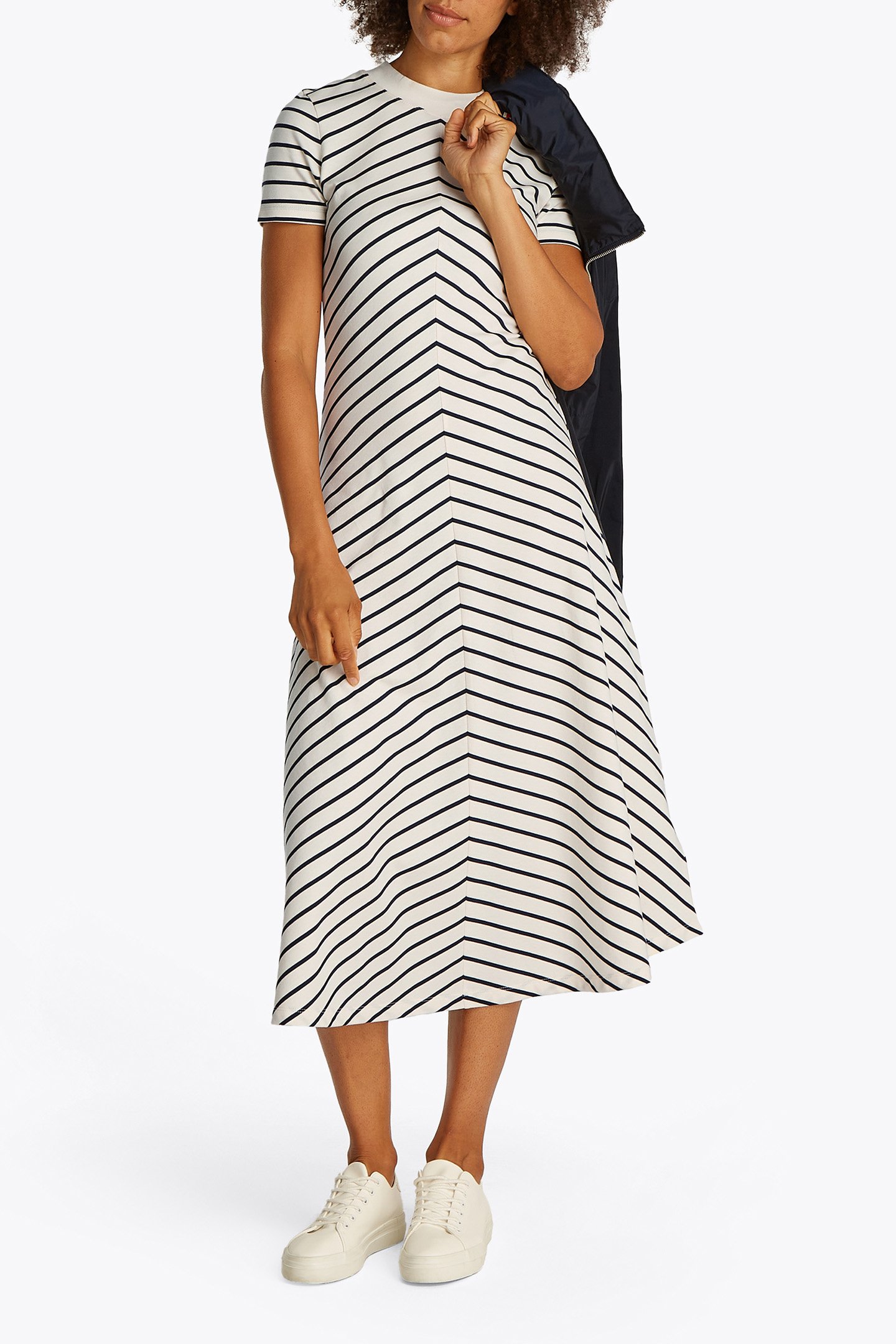 MODERN F&F MIDI DRES CALICO/DARK NIGHT NAVY STP by Tommy Hilfiger