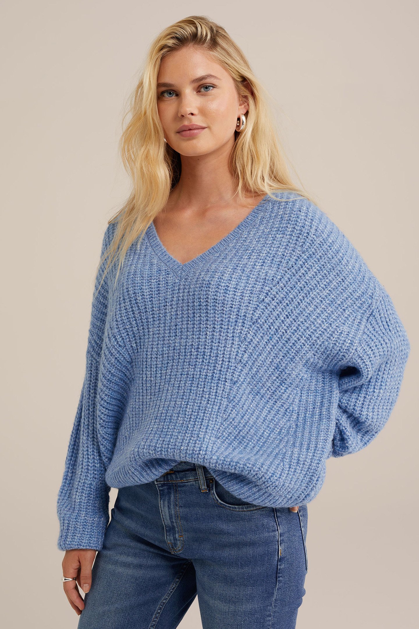 KNITTED PULLOVER LIGHT BLUE by WE Fashion