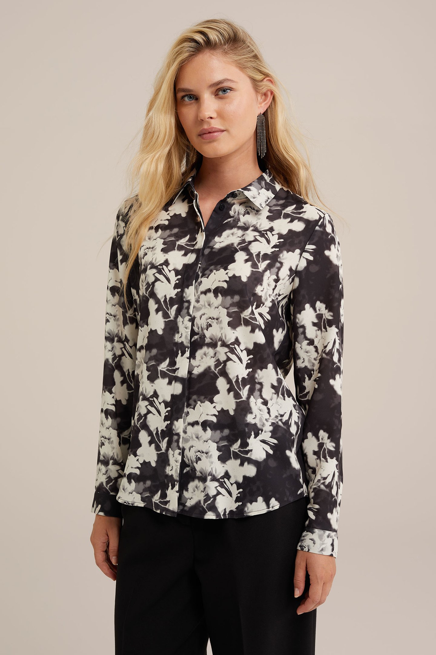 BLOUSE BLENDED DARK GREY by WE Fashion