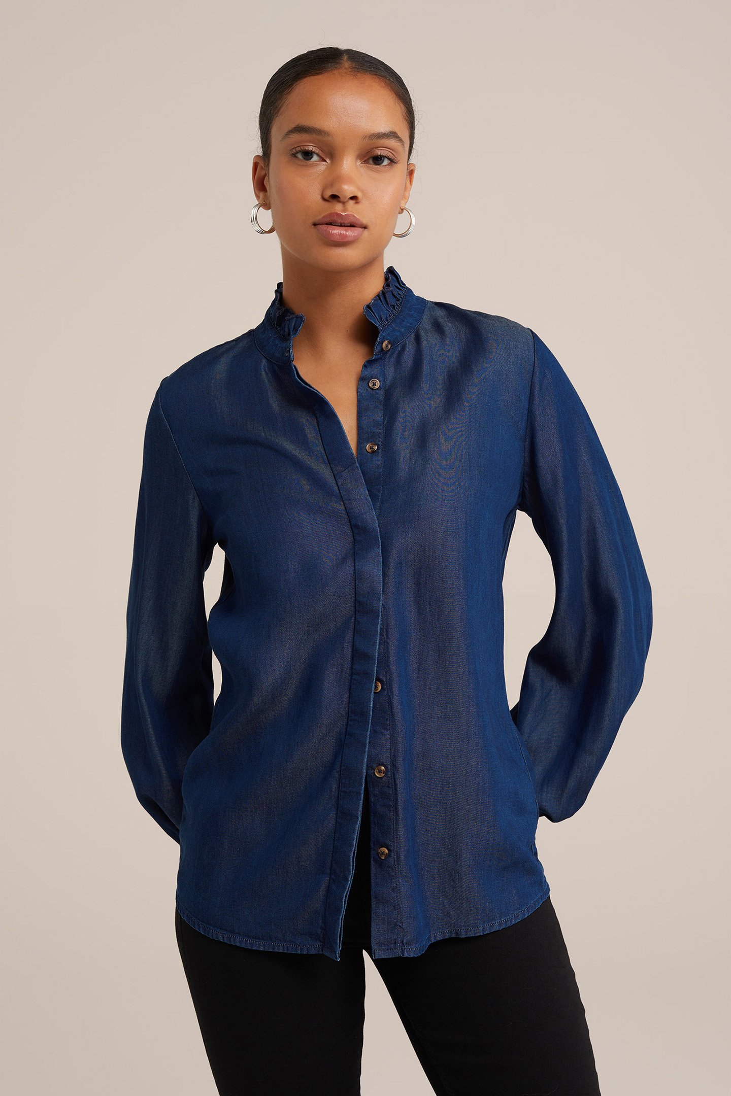BLOUSE DARK BLUE by WE Fashion