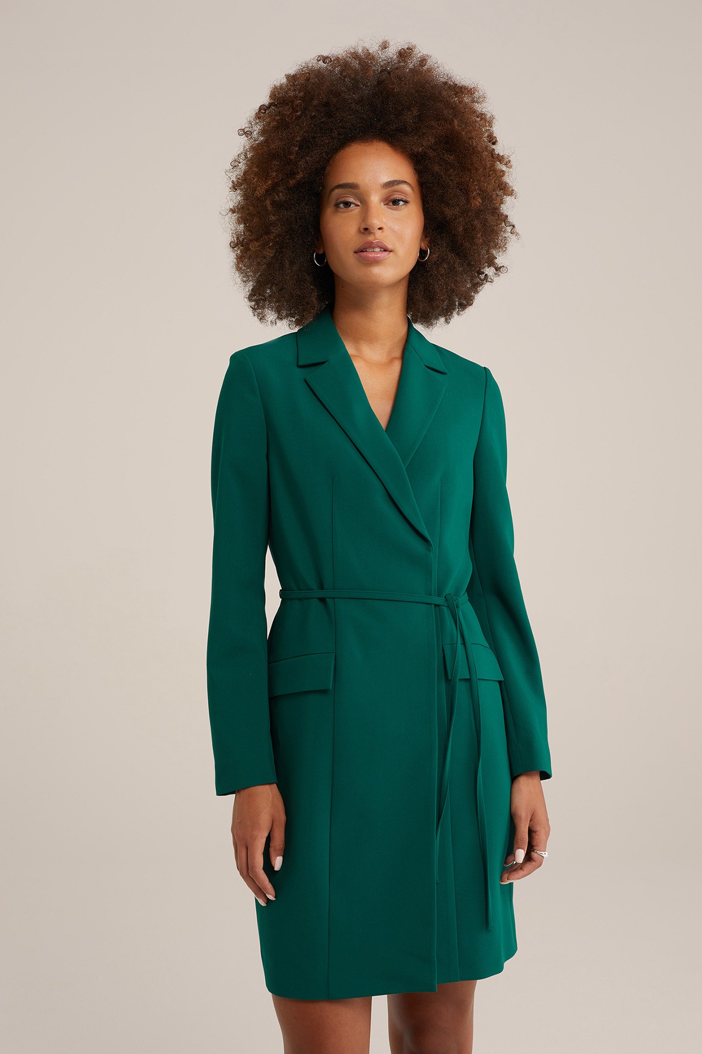 DRESS SHORT DARK GREEN by WE Fashion