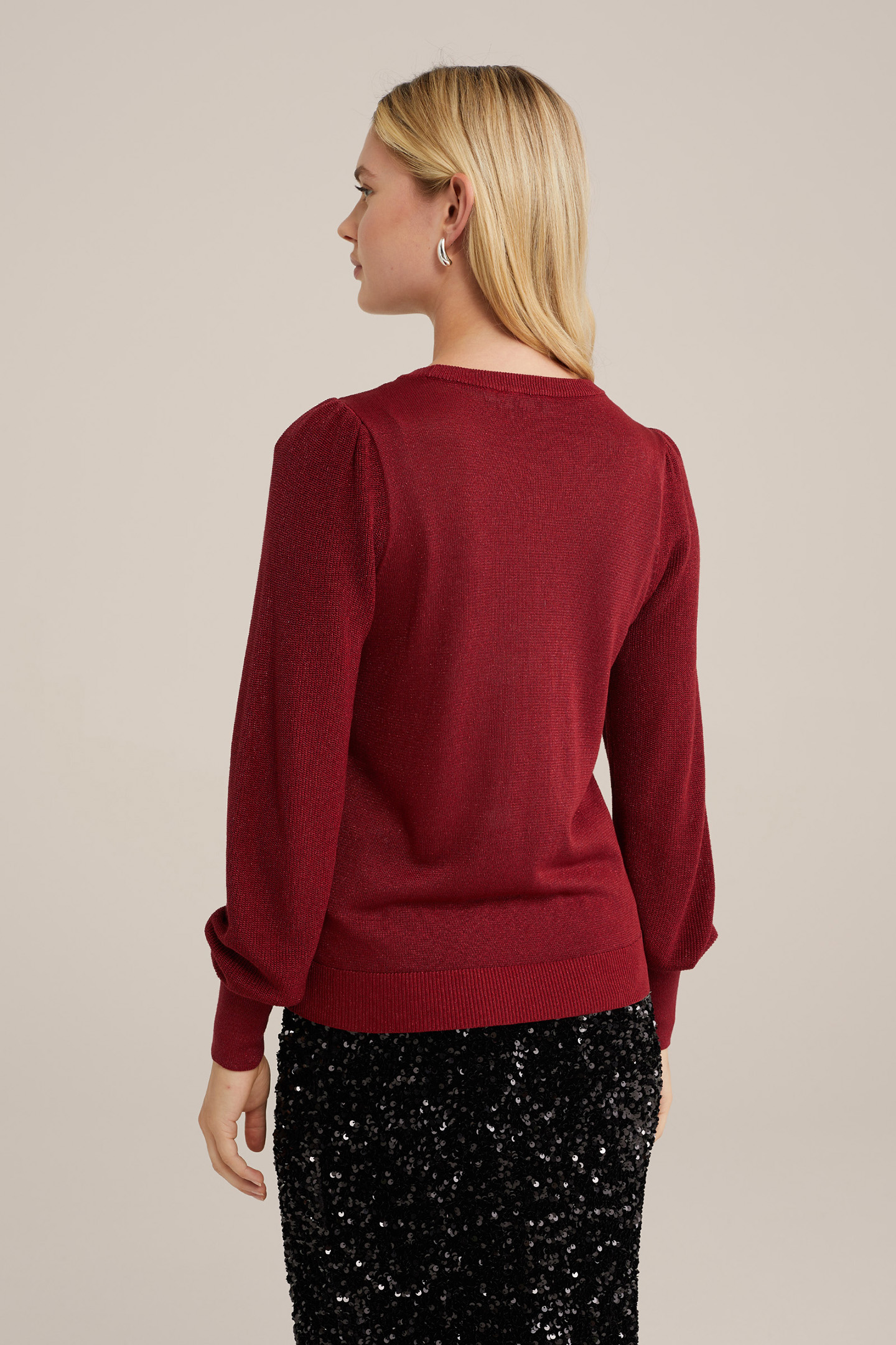 KNITTED PULLOVER BURGUNDY RED 2