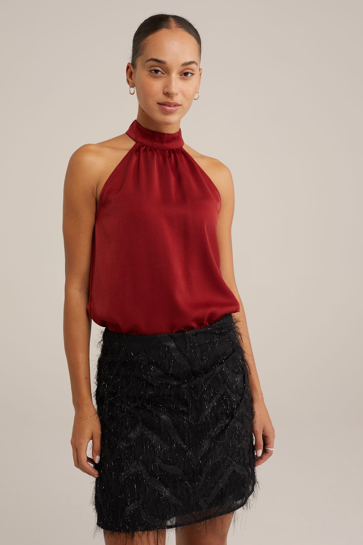 BLOUSE VINTAGE RED by WE Fashion