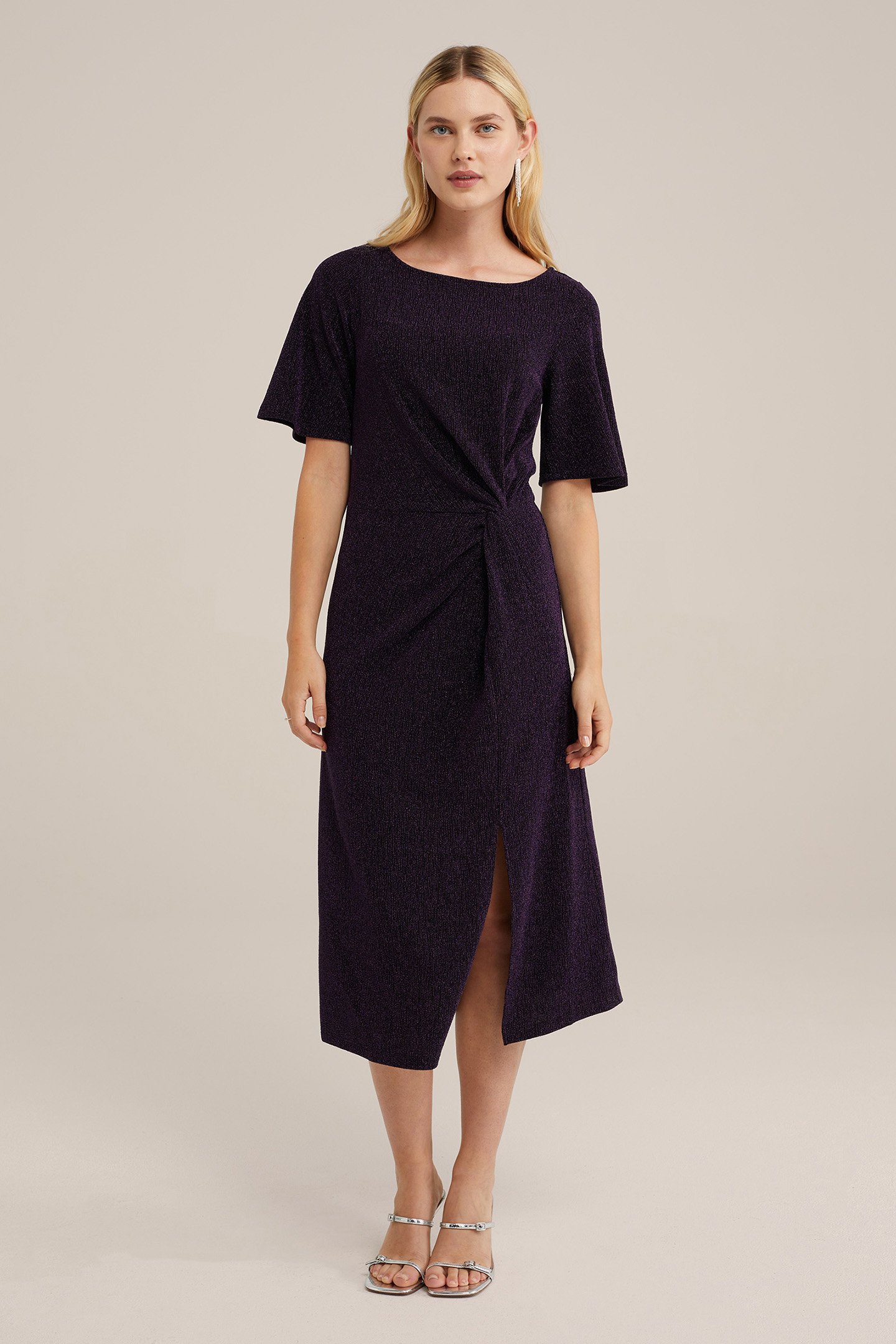 DRESS MID LENGTH DARK PURPLE by WE Fashion
