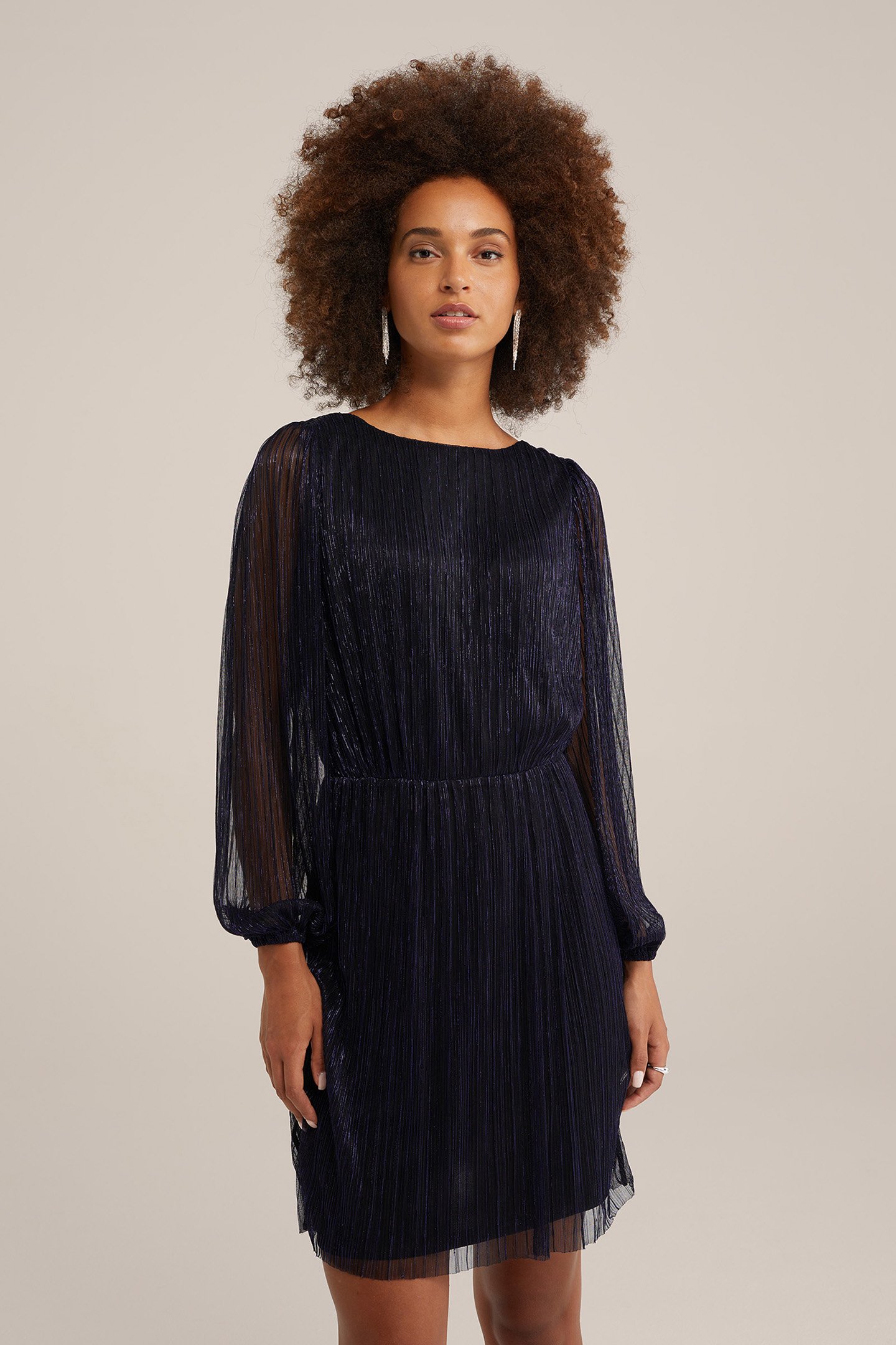 DRESS MID LENGTH DARK BLUE by WE Fashion