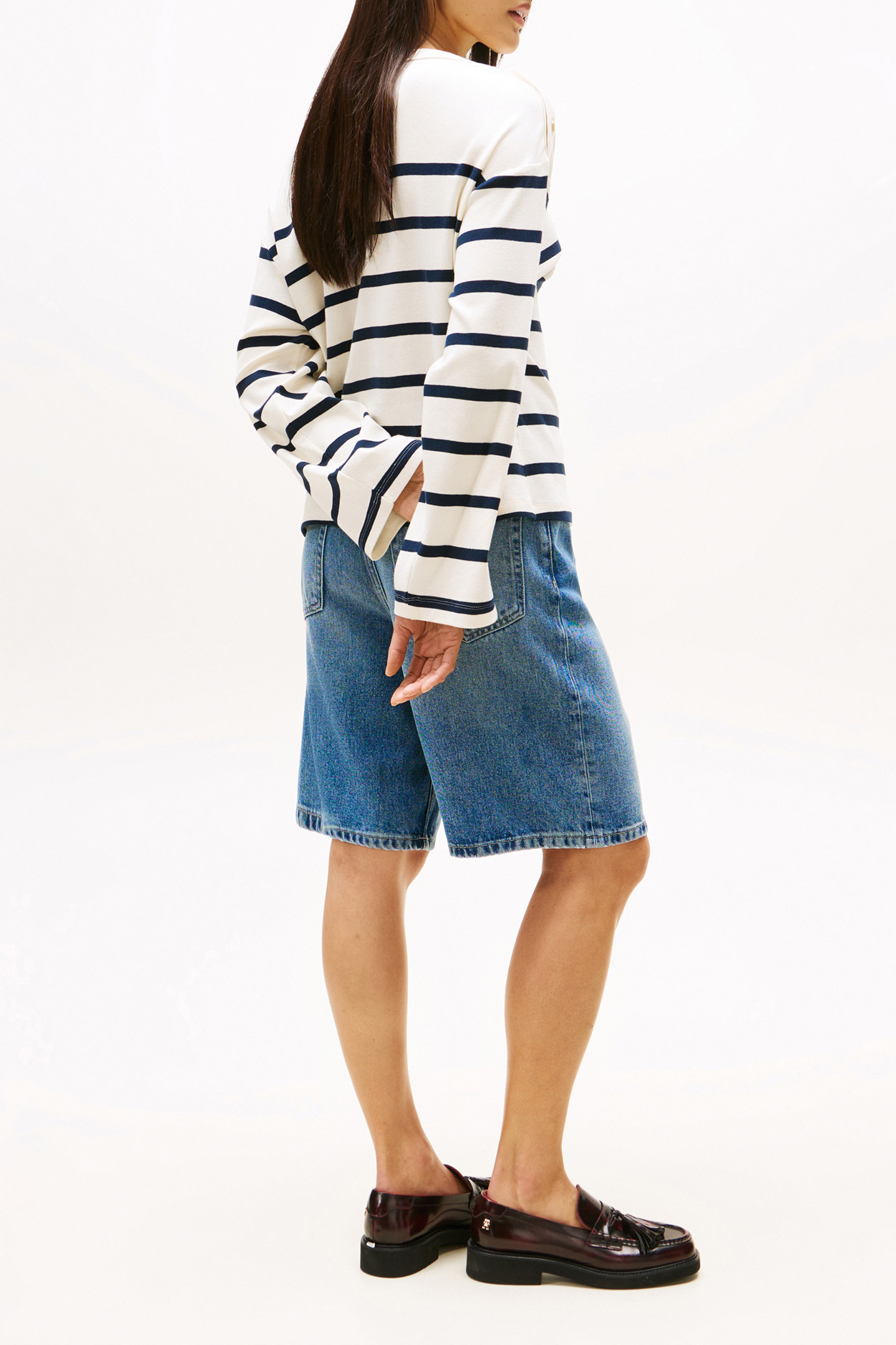 LWK GOLD BUTTON BOAT REGULAR FIT STRIPED TOP, NAVY BLUE 3