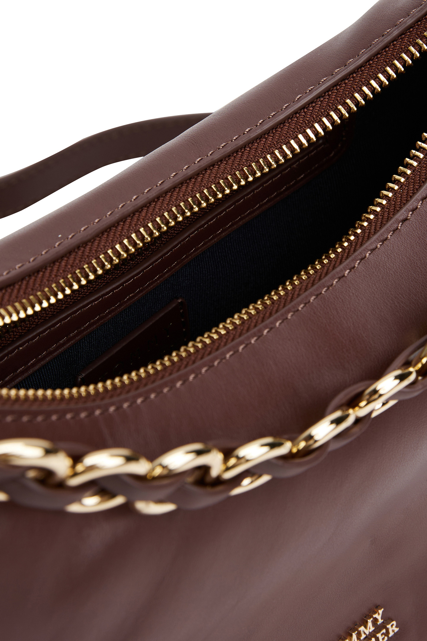 MOON LEATHER CROSSOVER HANDBAG WALNUT BROWN 5