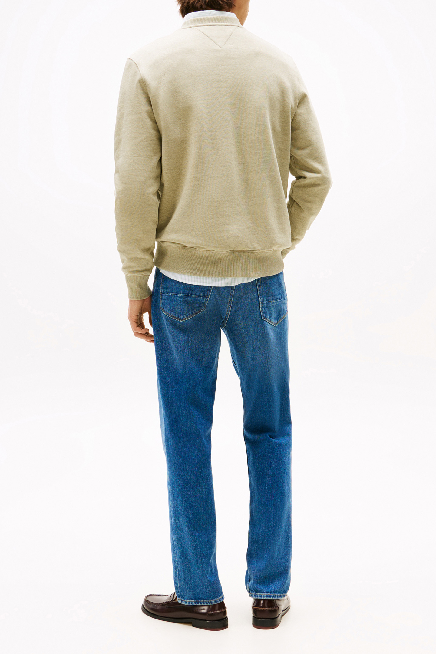 ESSENTIAL TERRY CREW NECK SLIM FIT SWEATER KAKI 3