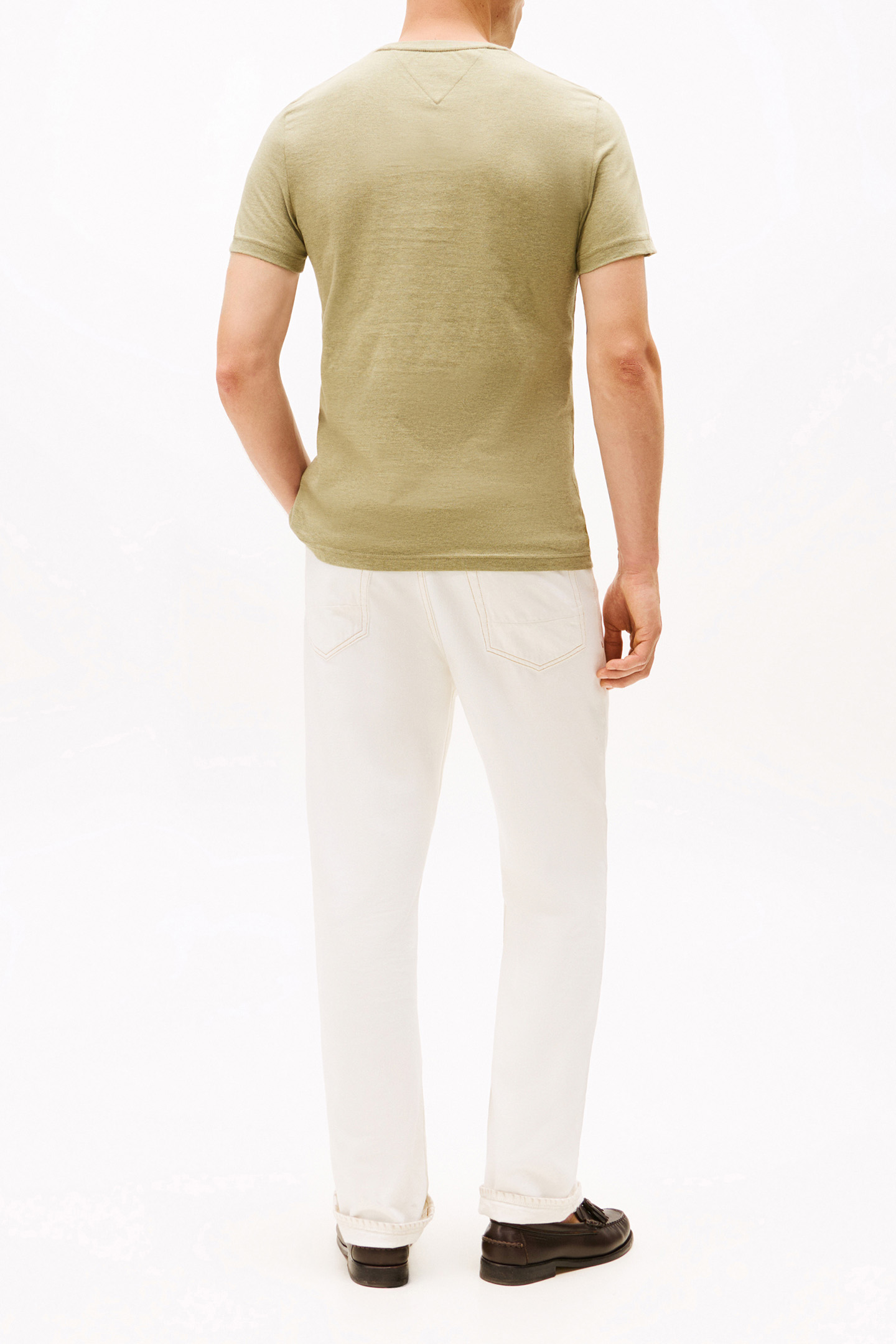 TOMMY LOGO TEE HEATHERED OLIVE 3