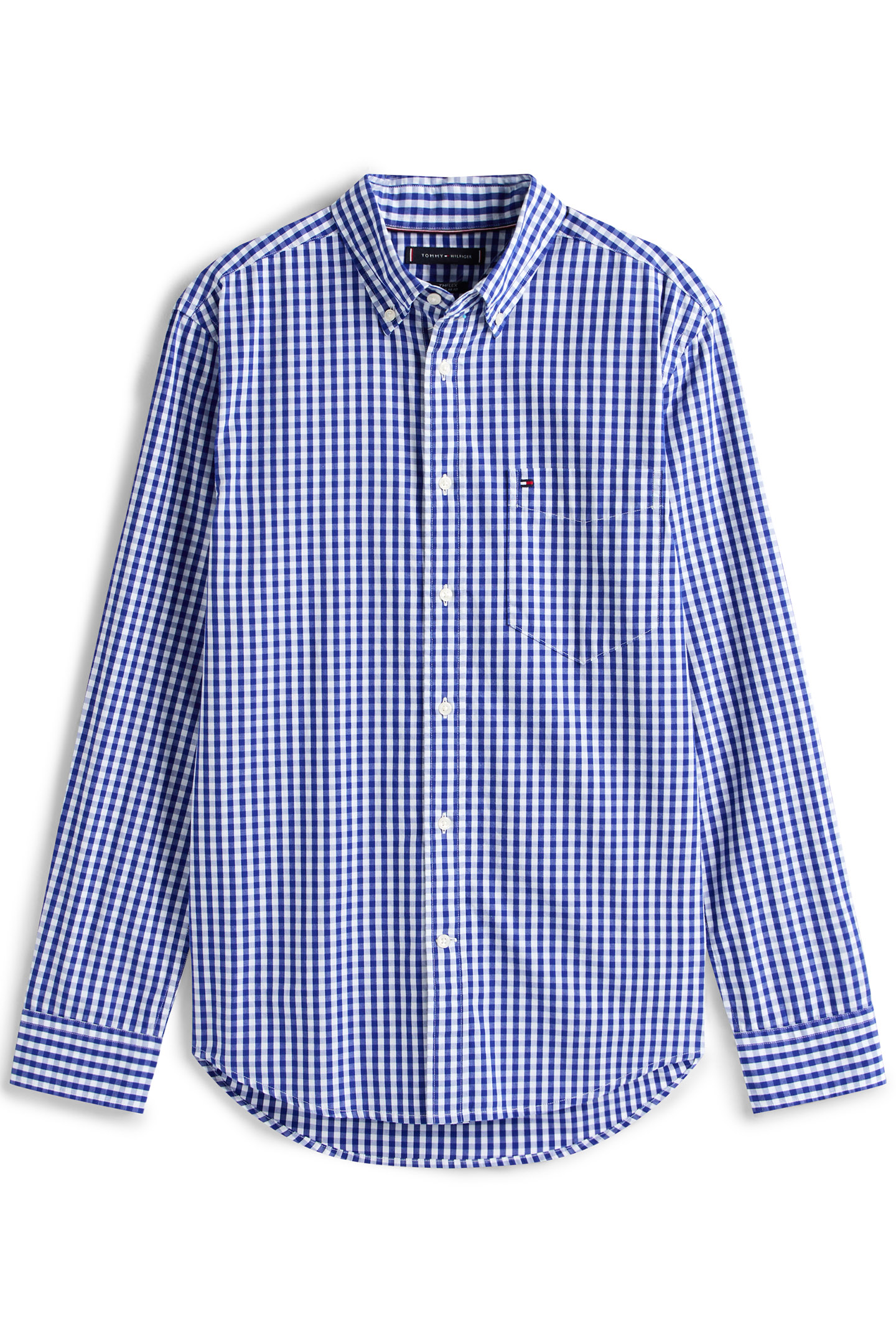 FLEX POPLIN GINGHAM LONG SLEEVE SHIRT REGULAR FIT BLUE 4