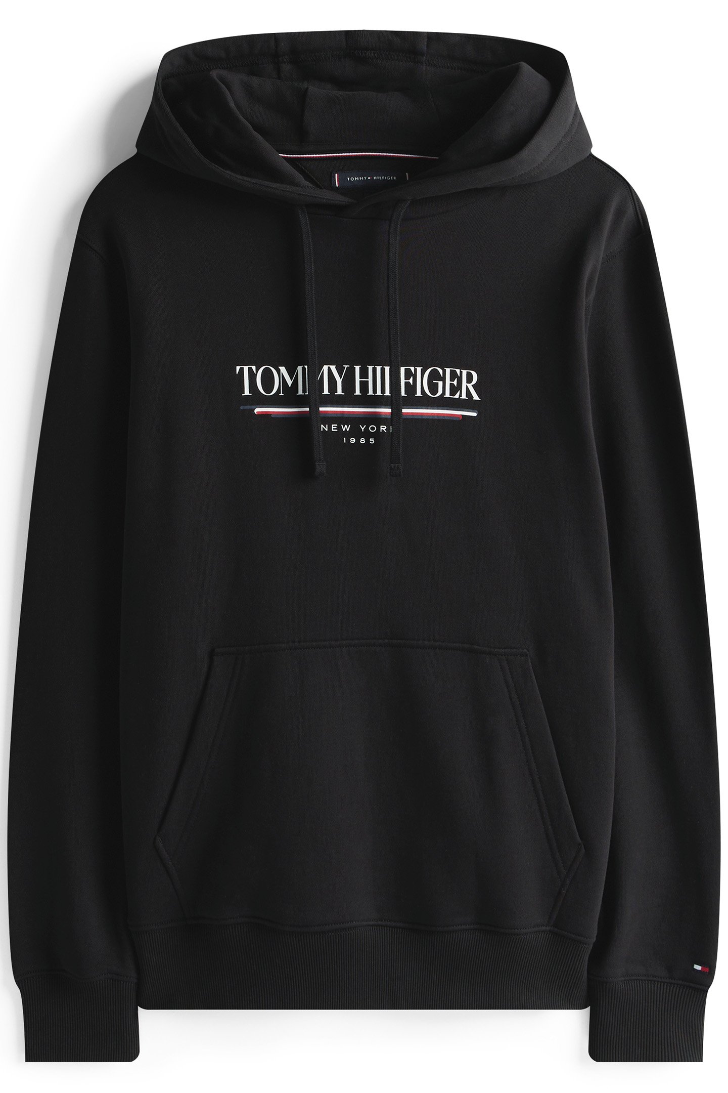 SLIM FIT LONG SLEEVE HOODIE, BLACK 4