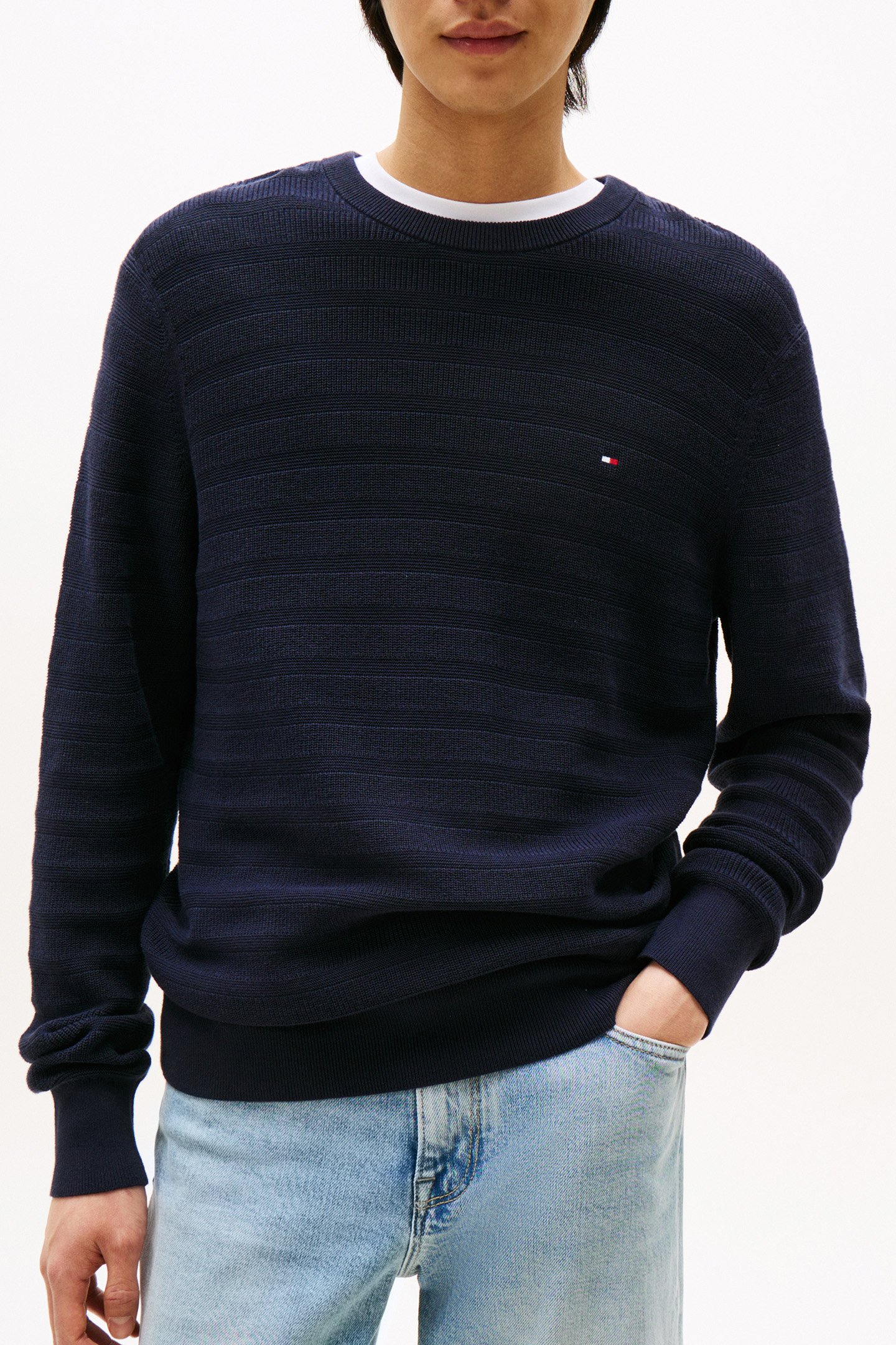 STRIPE STRUCTURE SWEATER DESERT SKY by Tommy Hilfiger