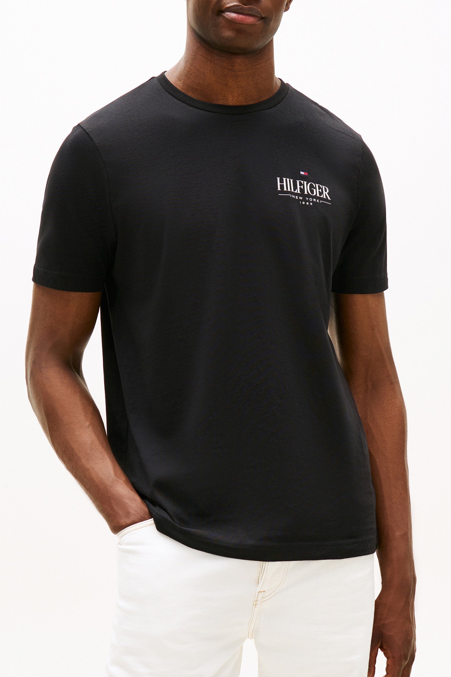 HILFIGER STACK TEE BLACK by Tommy Hilfiger