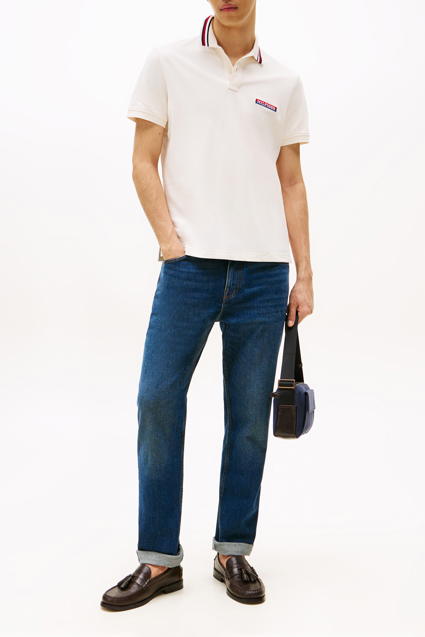 HILFIGER TIPPED REGULAR FIT POLO SHIRT IVORY PETAL 2