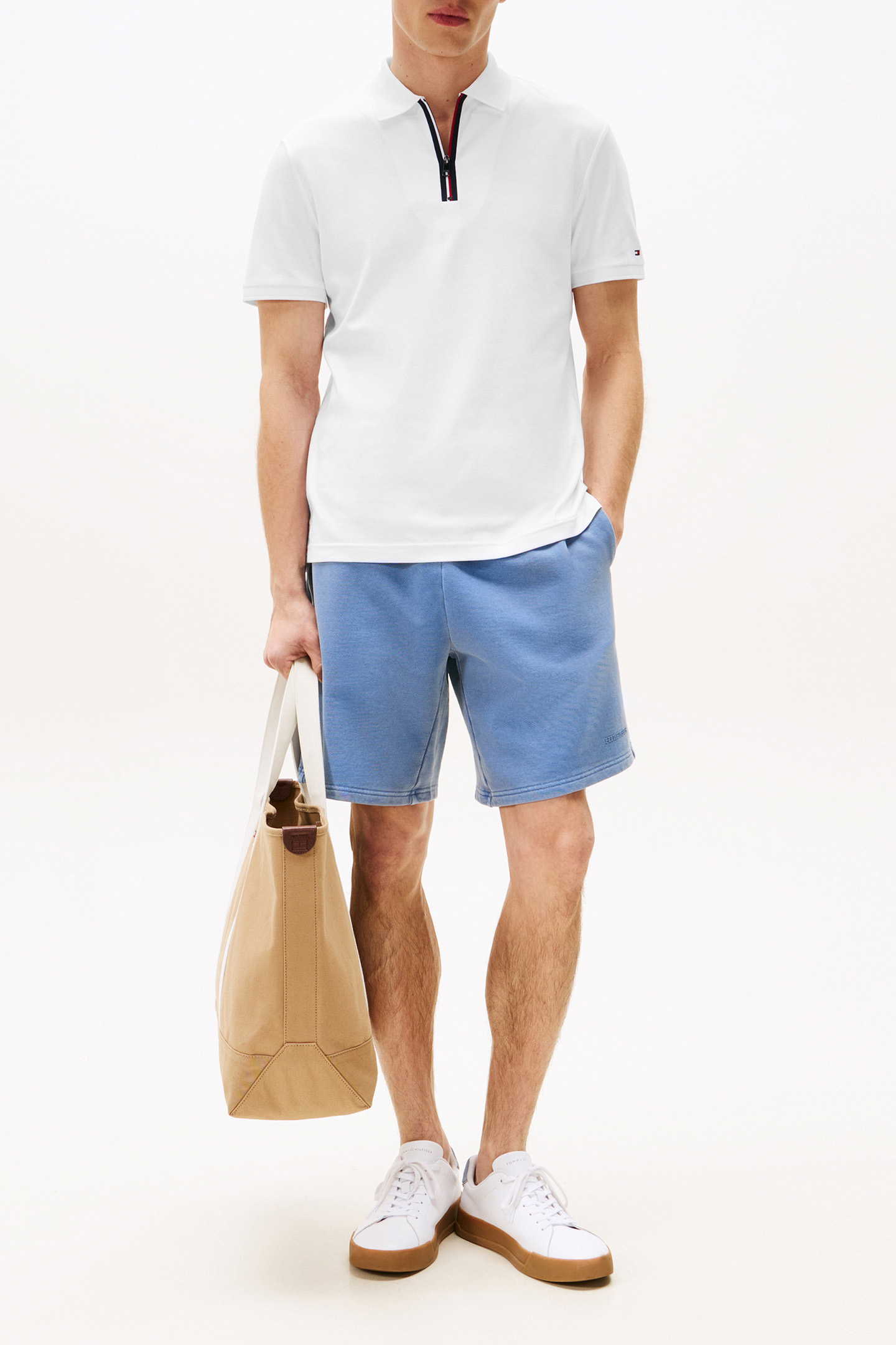 INTERLOCK ZIP REG POLO WHITE 2