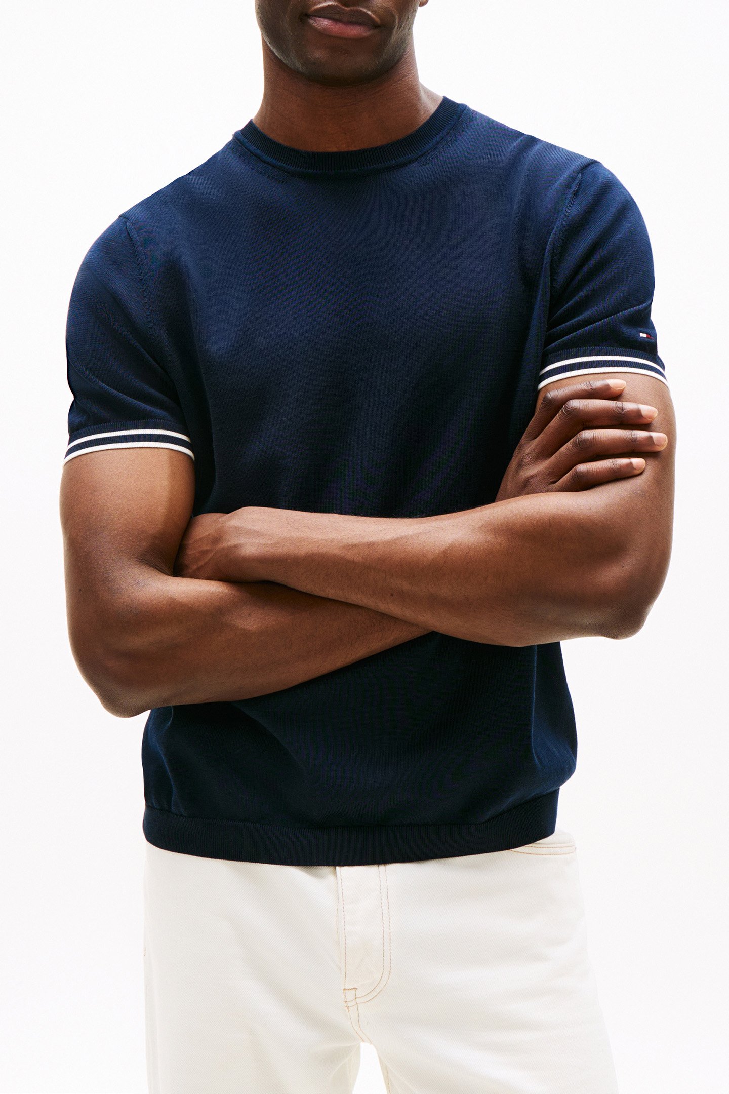 DC TIPPING STRIPE T-SHIRT DESERT SKY/IVORY PETAL by Tommy Hilfiger