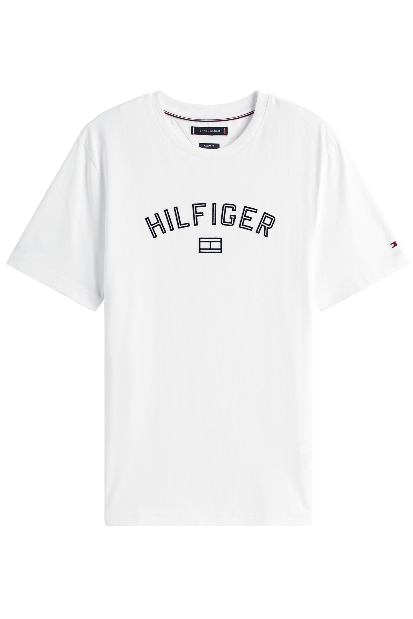 HILFIGER FLOCK TEE REGULAR FIT T-SHIRT WHITE 4