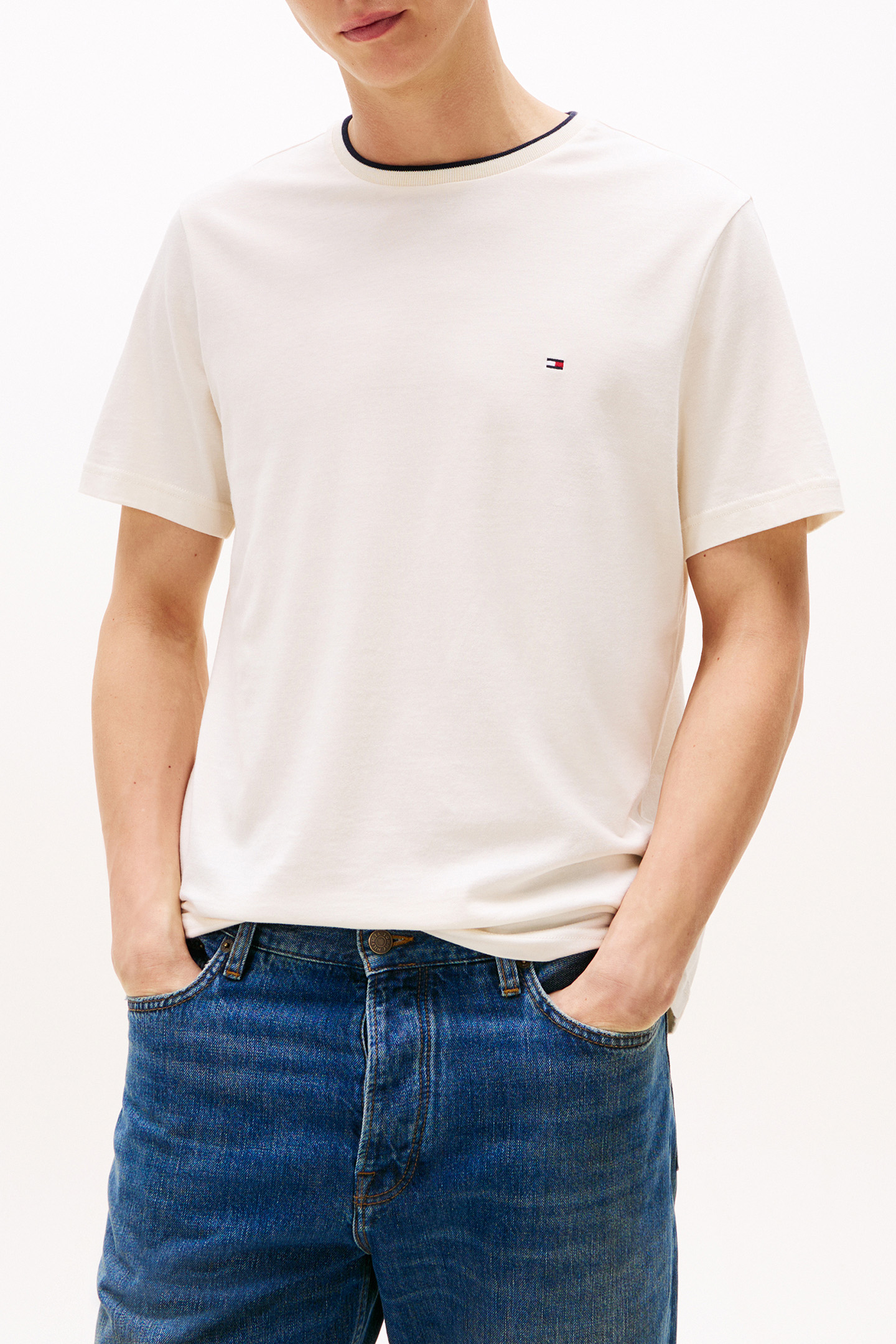 COTTON MODAL TEE IVORY PETAL by Tommy Hilfiger