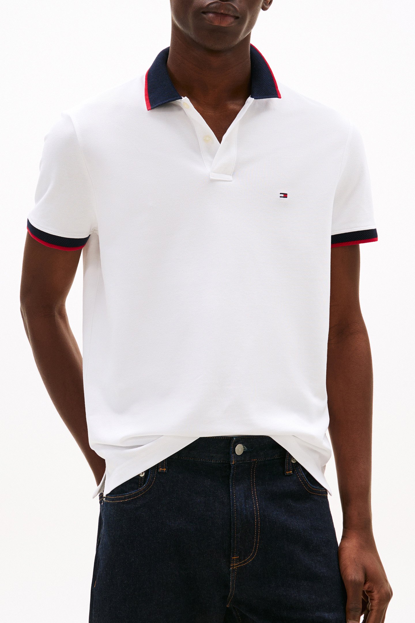 CONTRAST COLLAR CUFF WHITE by Tommy Hilfiger