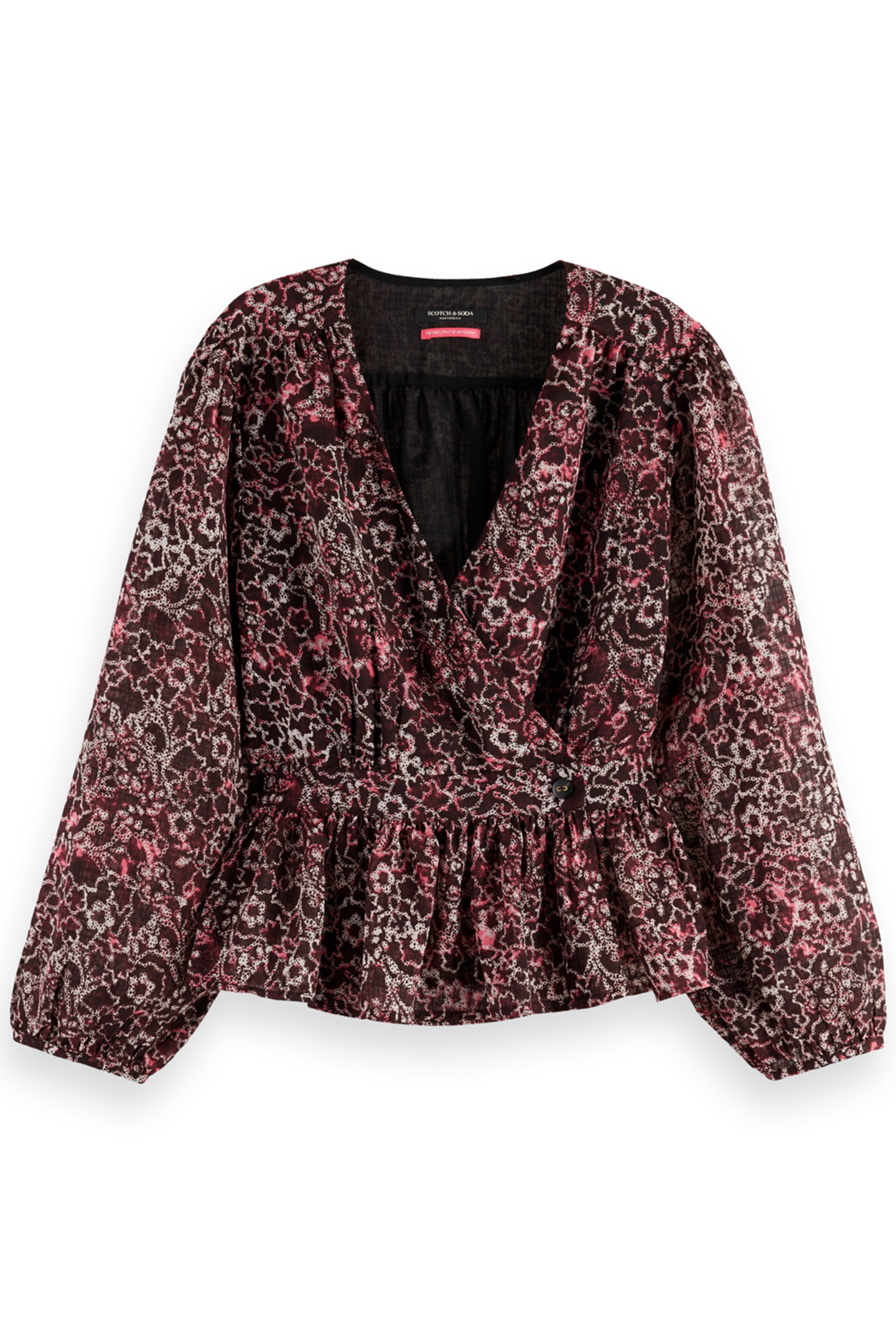 WRAP TOP SHIBORI FLORAL PINK 4