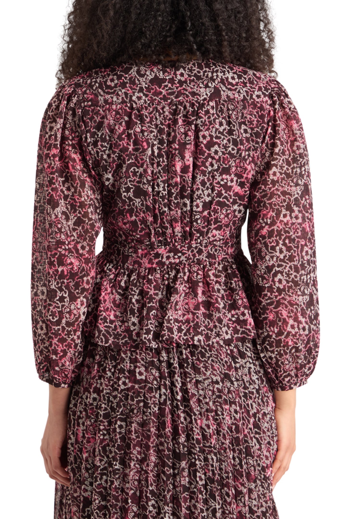 WRAP TOP SHIBORI FLORAL PINK 2