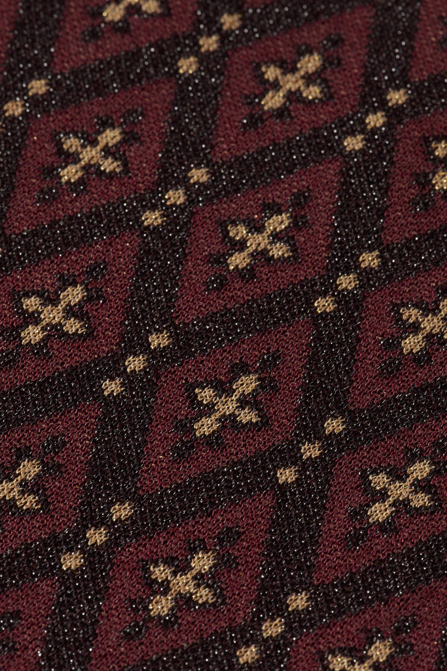 JACQUARD KNITTED TROUSERS DARK BORDEAUX 3