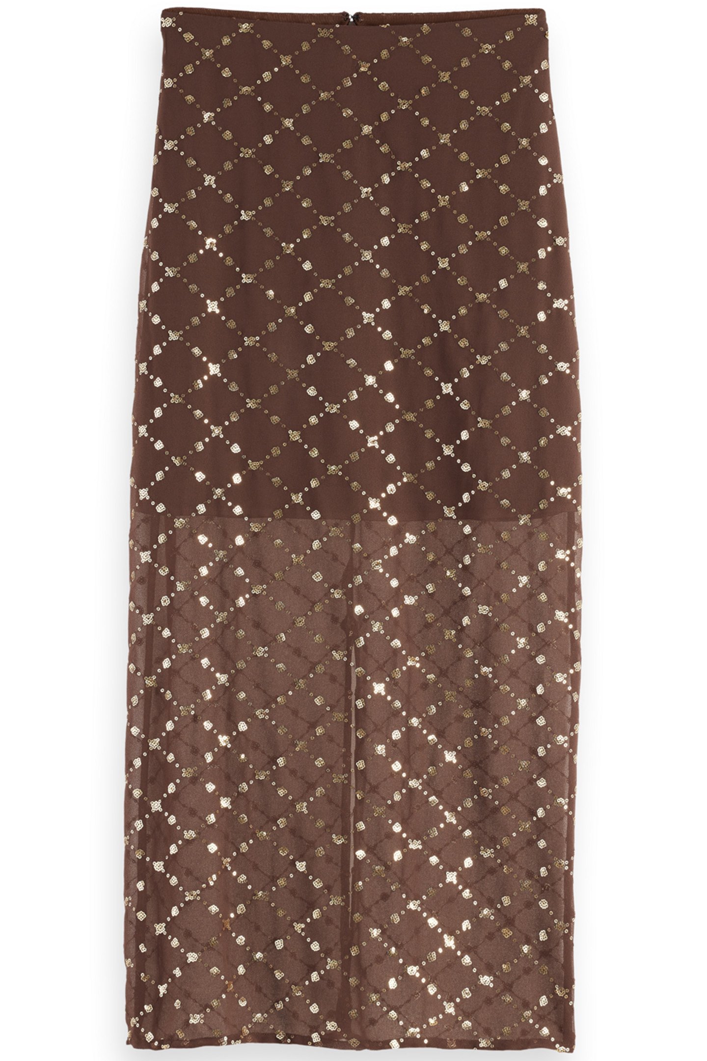 TUBE SKIRT WITH EMBELLISHMENTS COFFEE 1